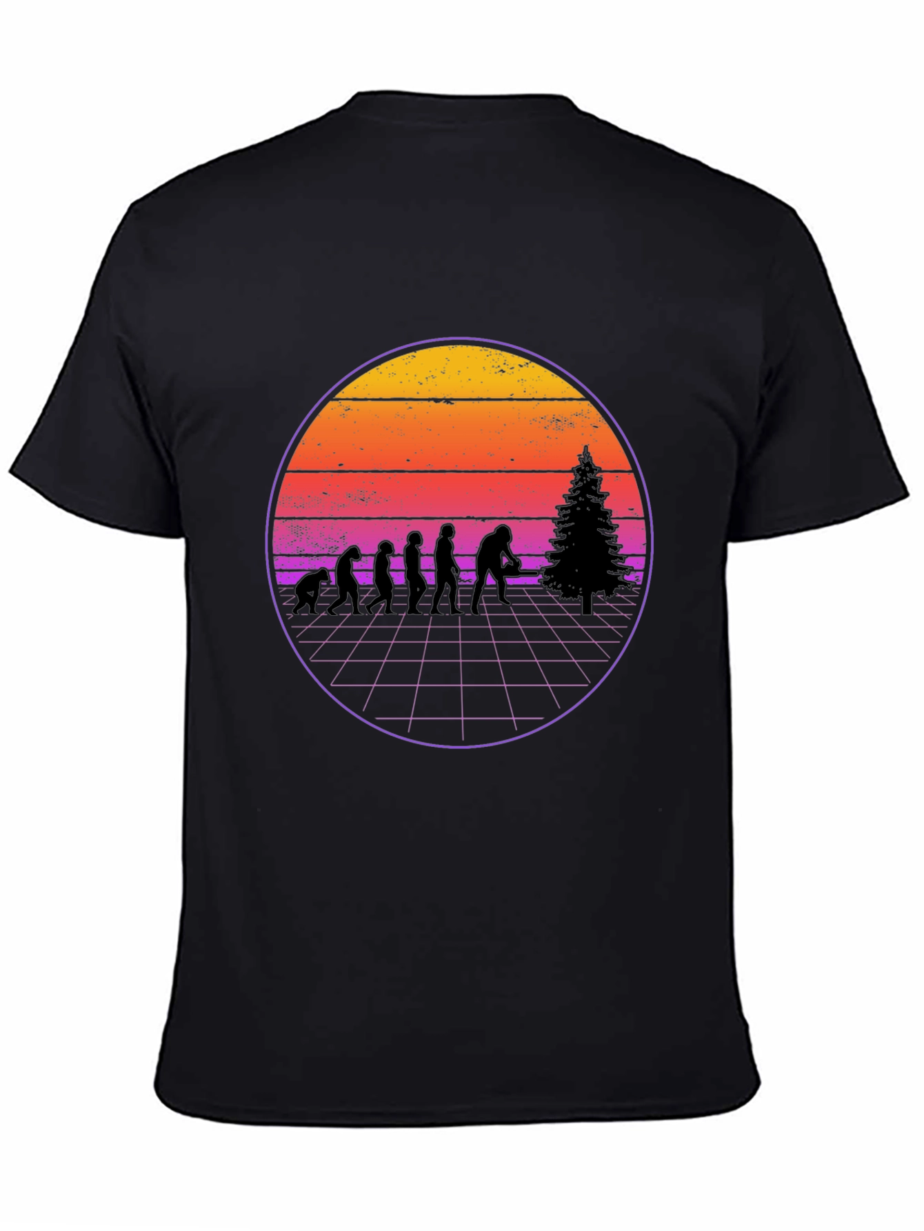 Retro Bigfoot Christmas Tree Evolution T-Shirt