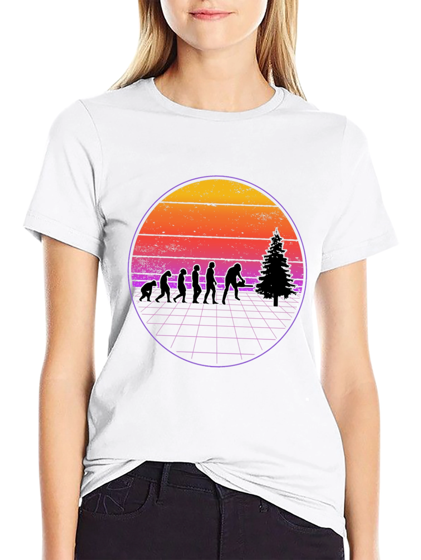 Retro Bigfoot Christmas Tree Evolution T-Shirt