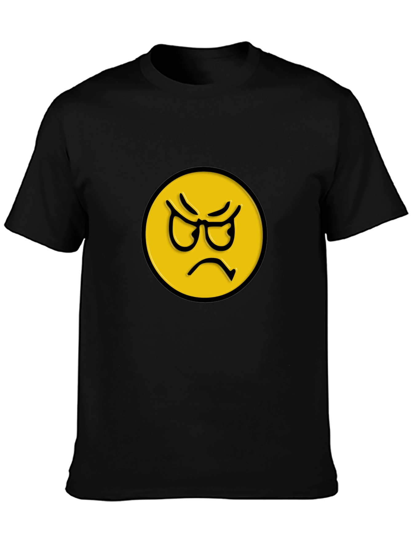 Angry Emoji Graphic Tee - Unisex Black T-Shirt