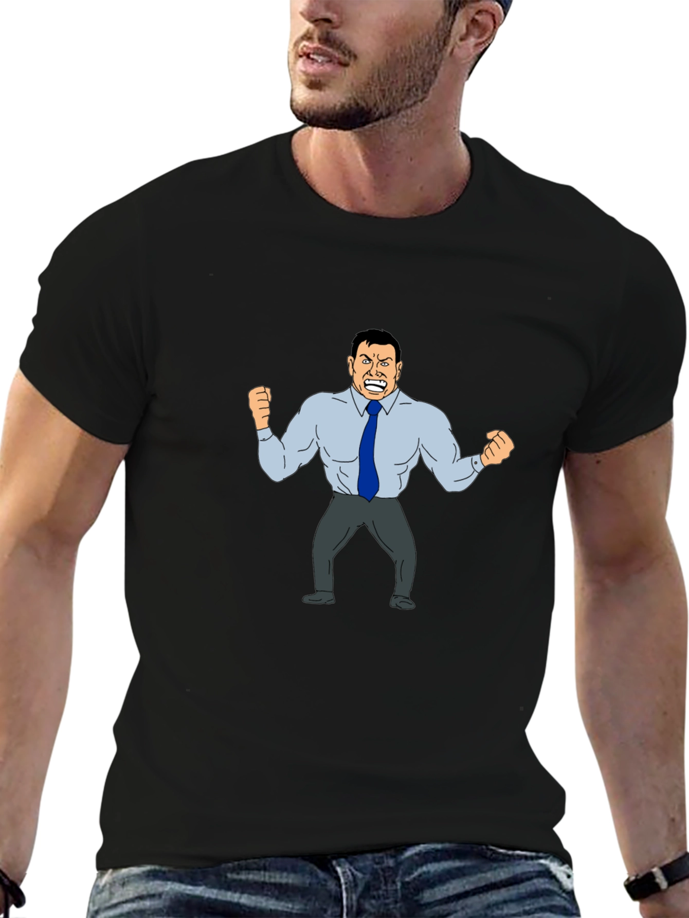 Angry Boss Cartoon Graphic T-Shirt