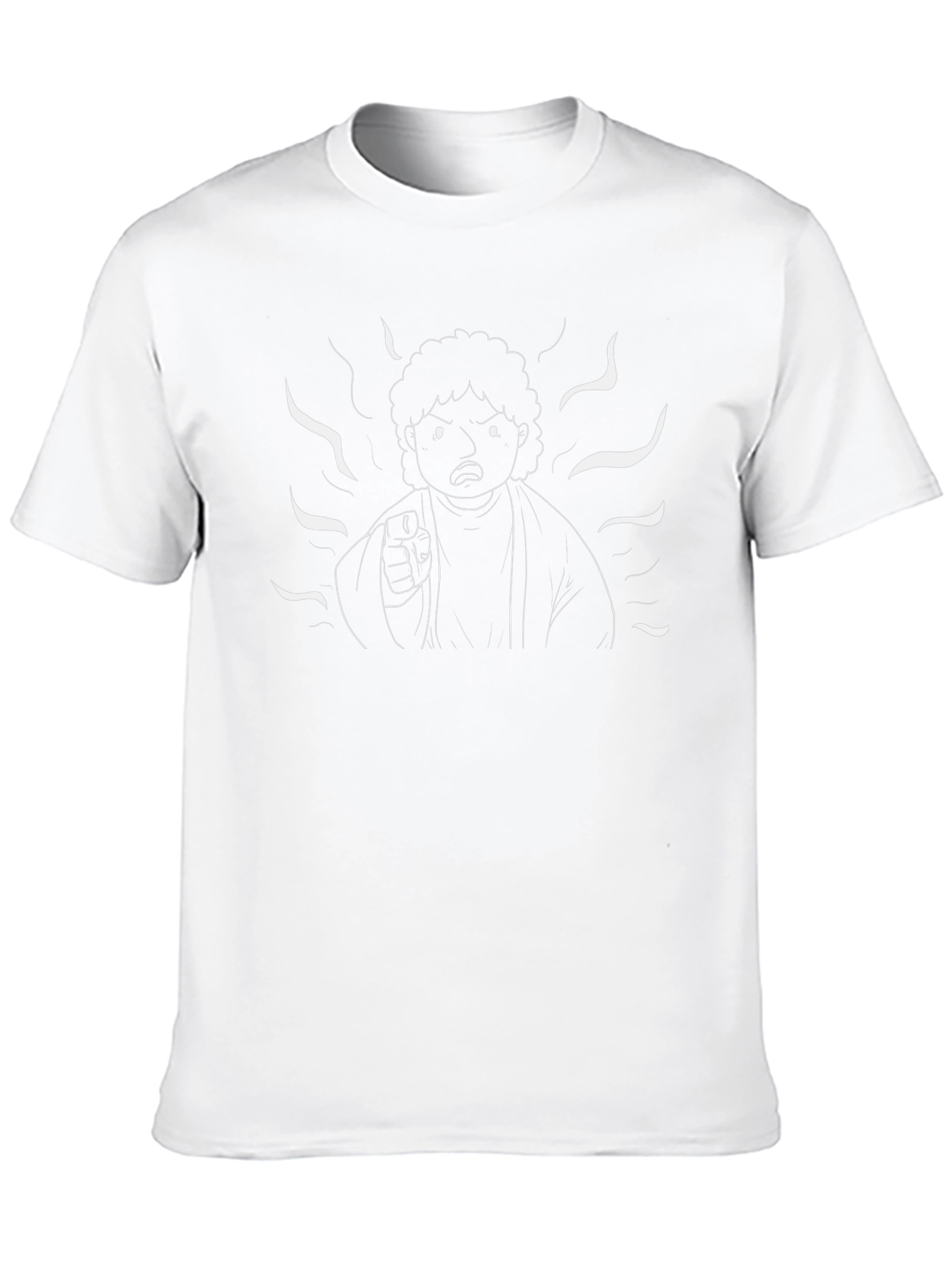 Angry Cartoon Character Graphic Tee - Black