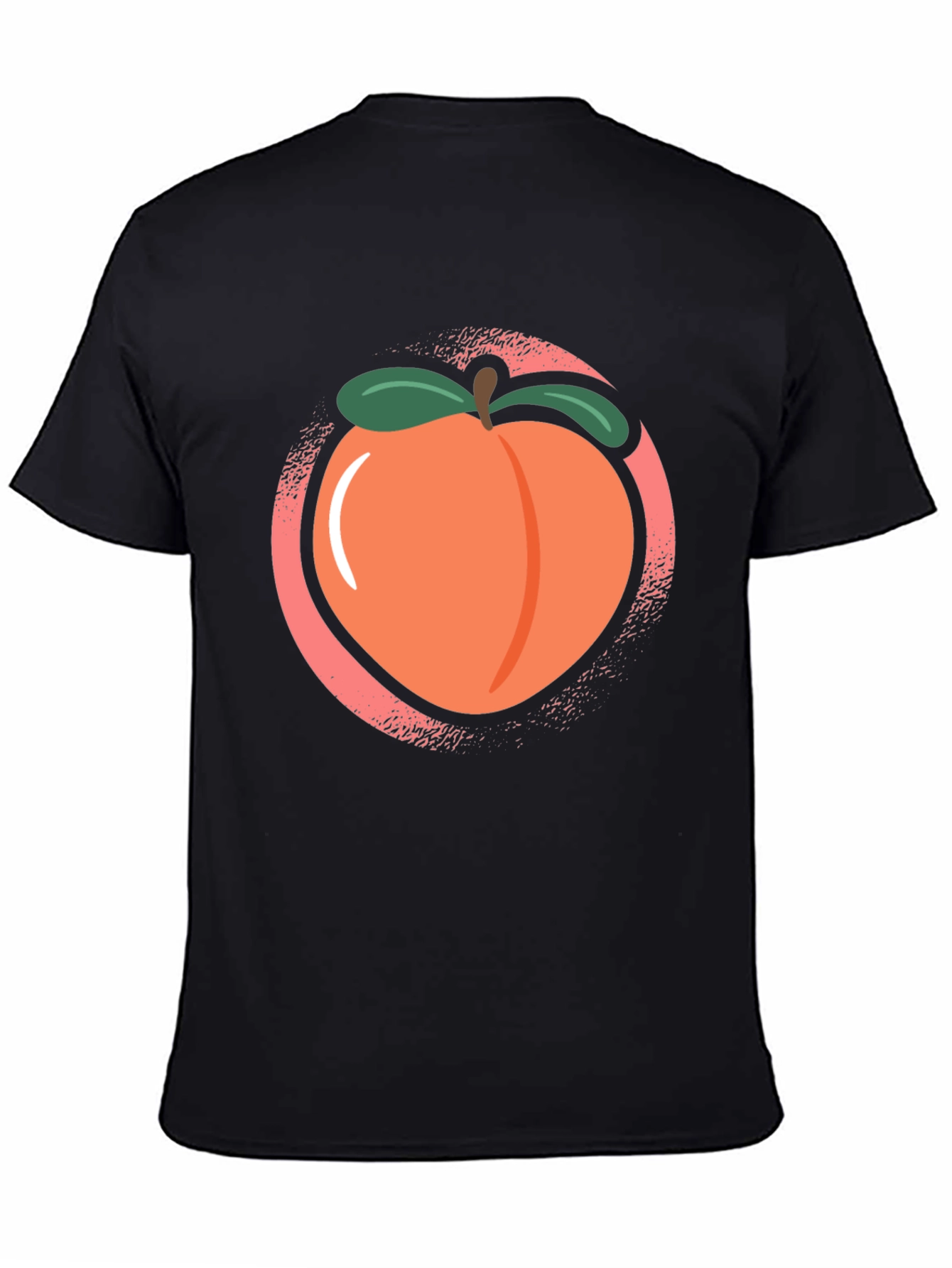 Peach Graphic Black Tee