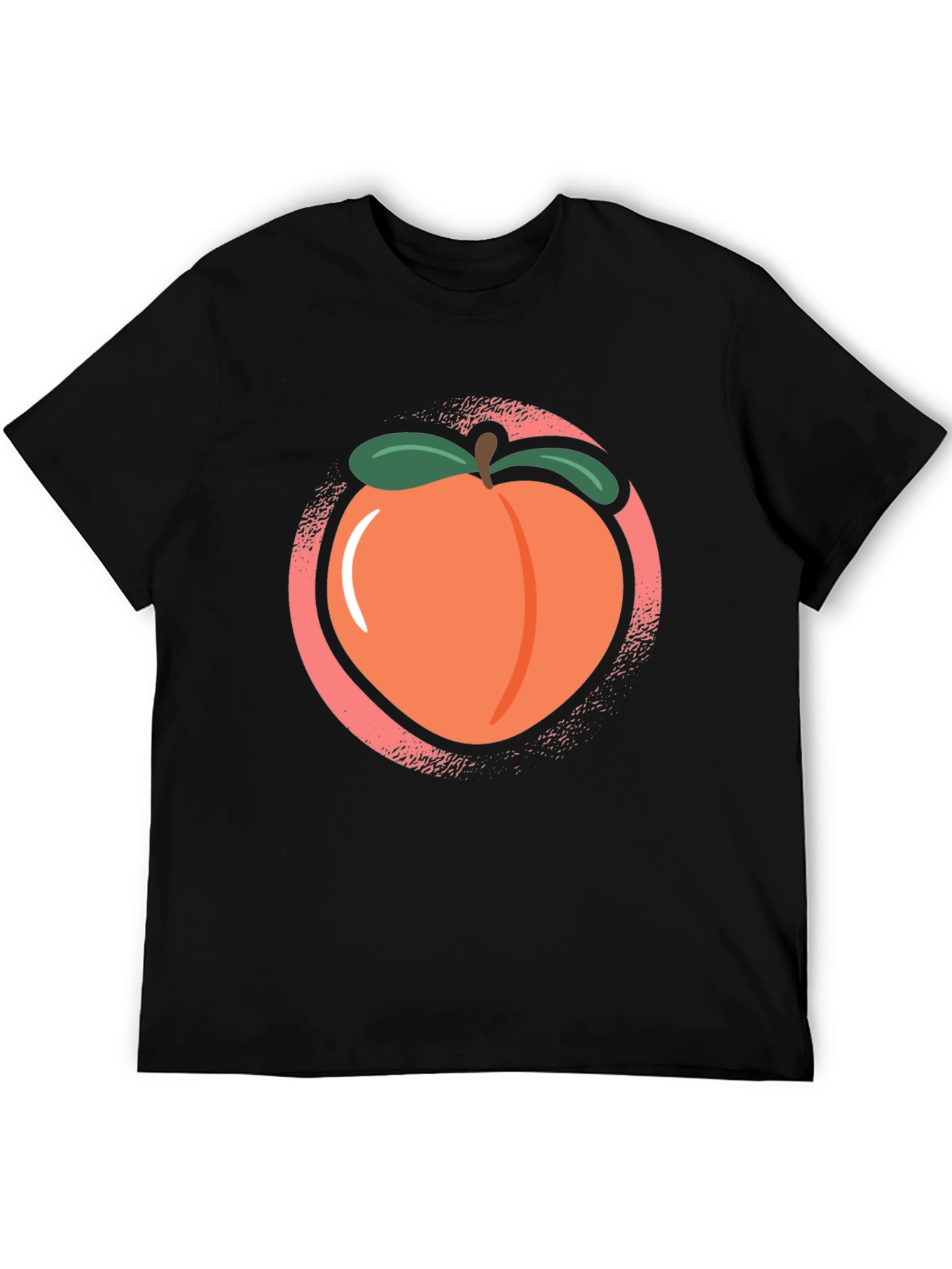 Peach Graphic Black Tee