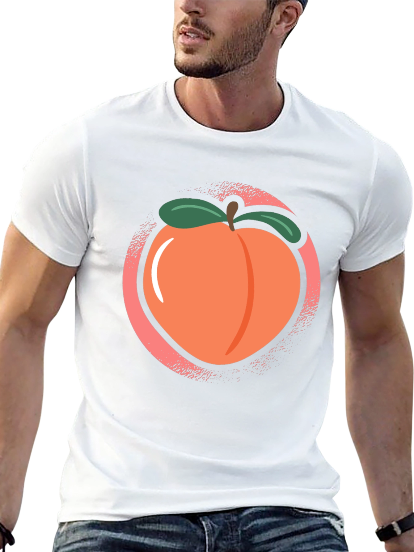Peach Graphic Black Tee
