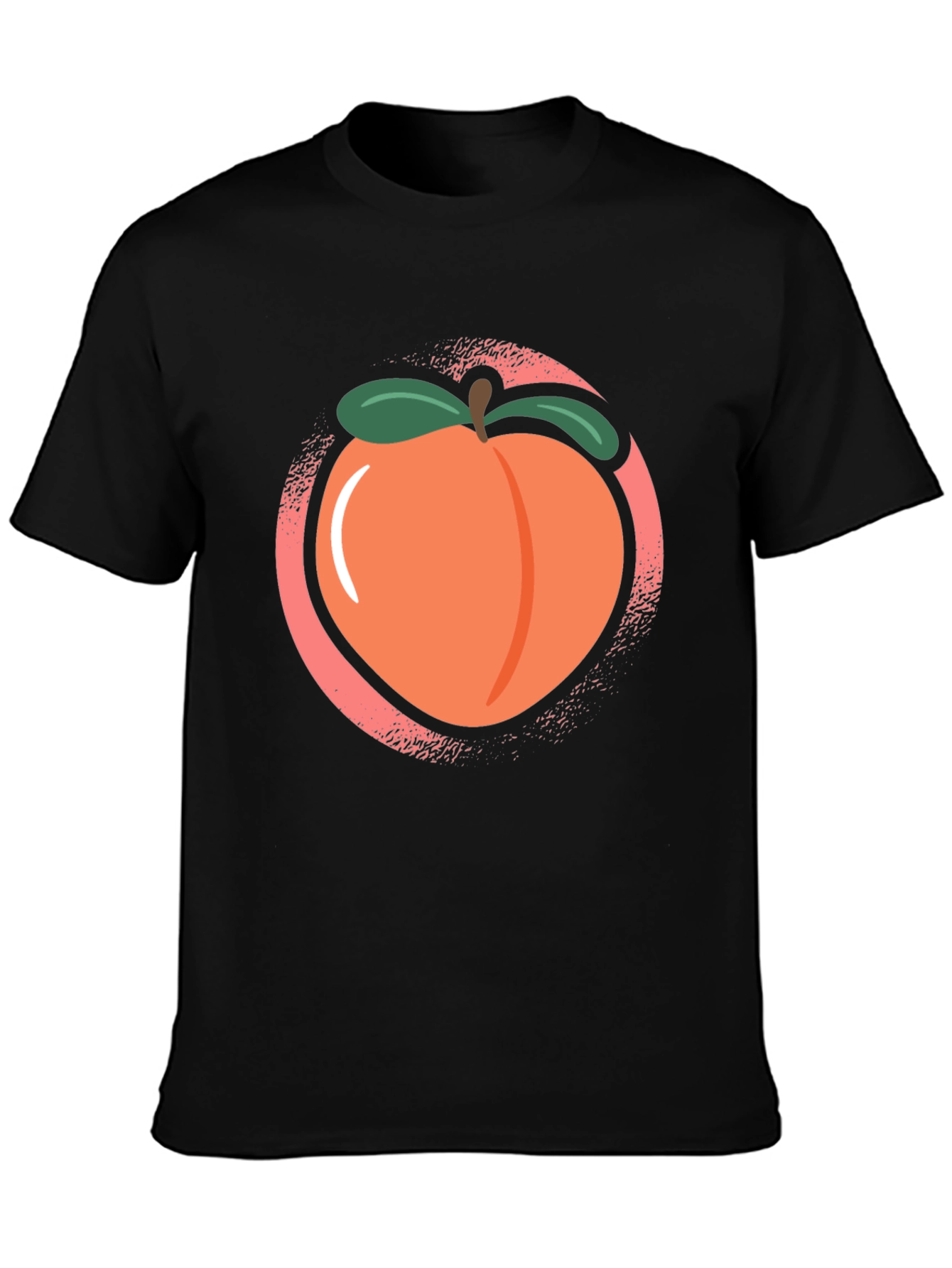 Peach Graphic Black Tee