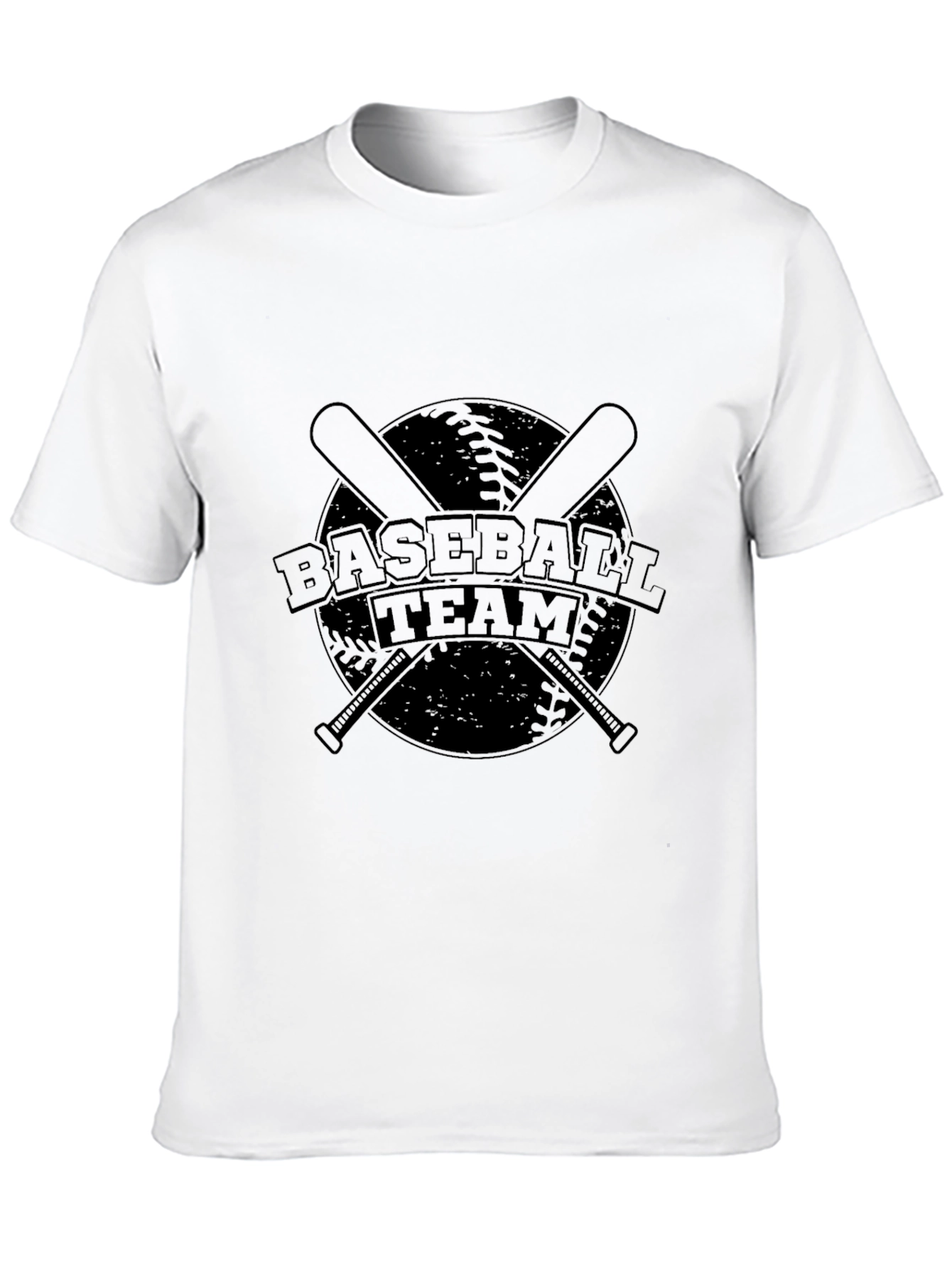 Baseball Team Graphic T-Shirt - Black Cotton Tee