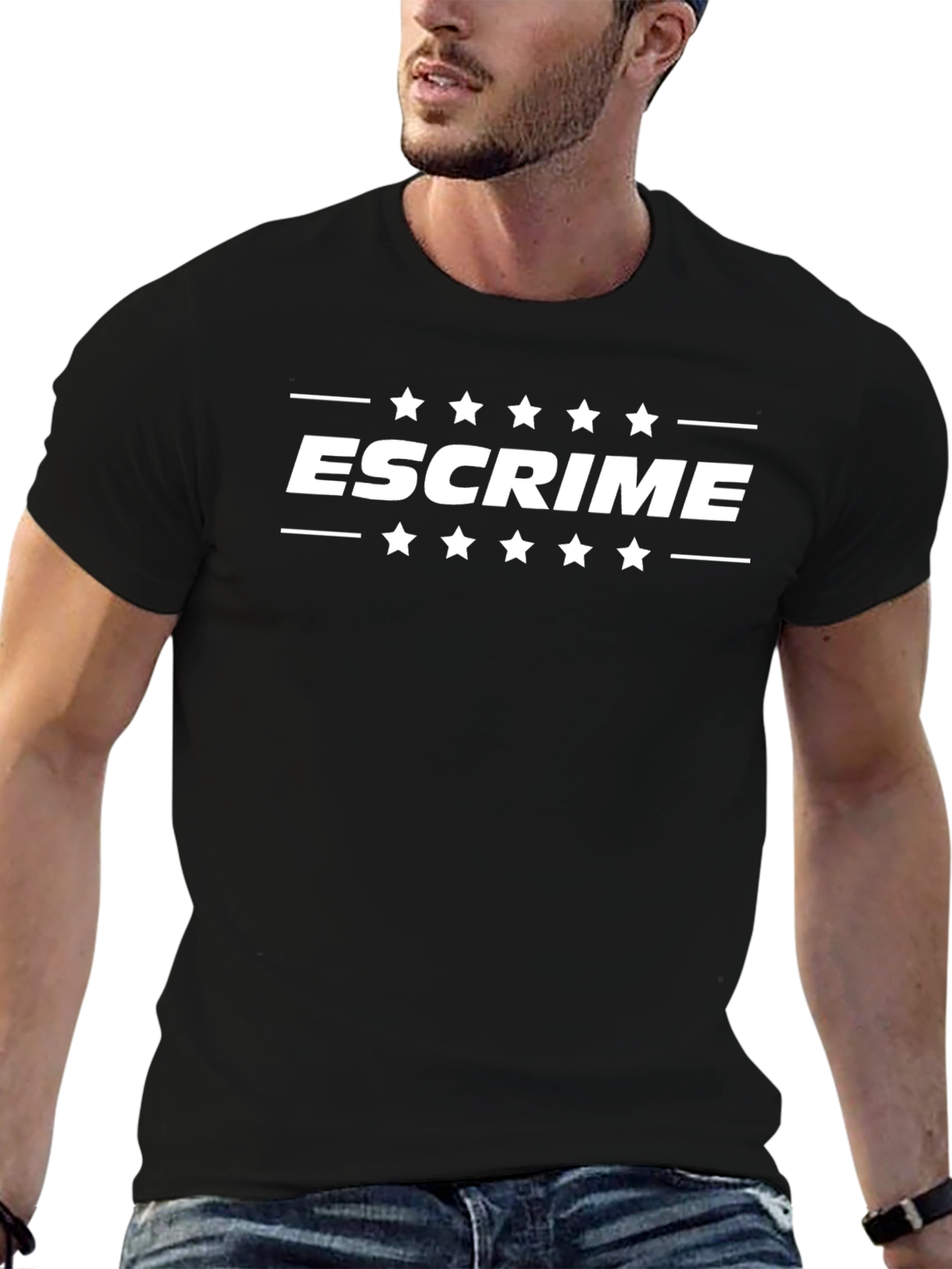 Escrime Fencing Star Graphic Tee - Black