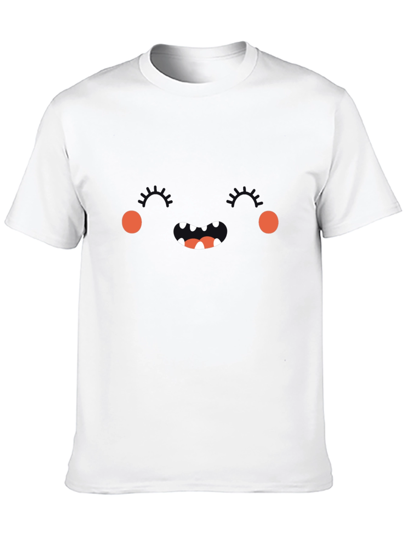 Monster Face Graphic Tee - Black Cotton T-Shirt