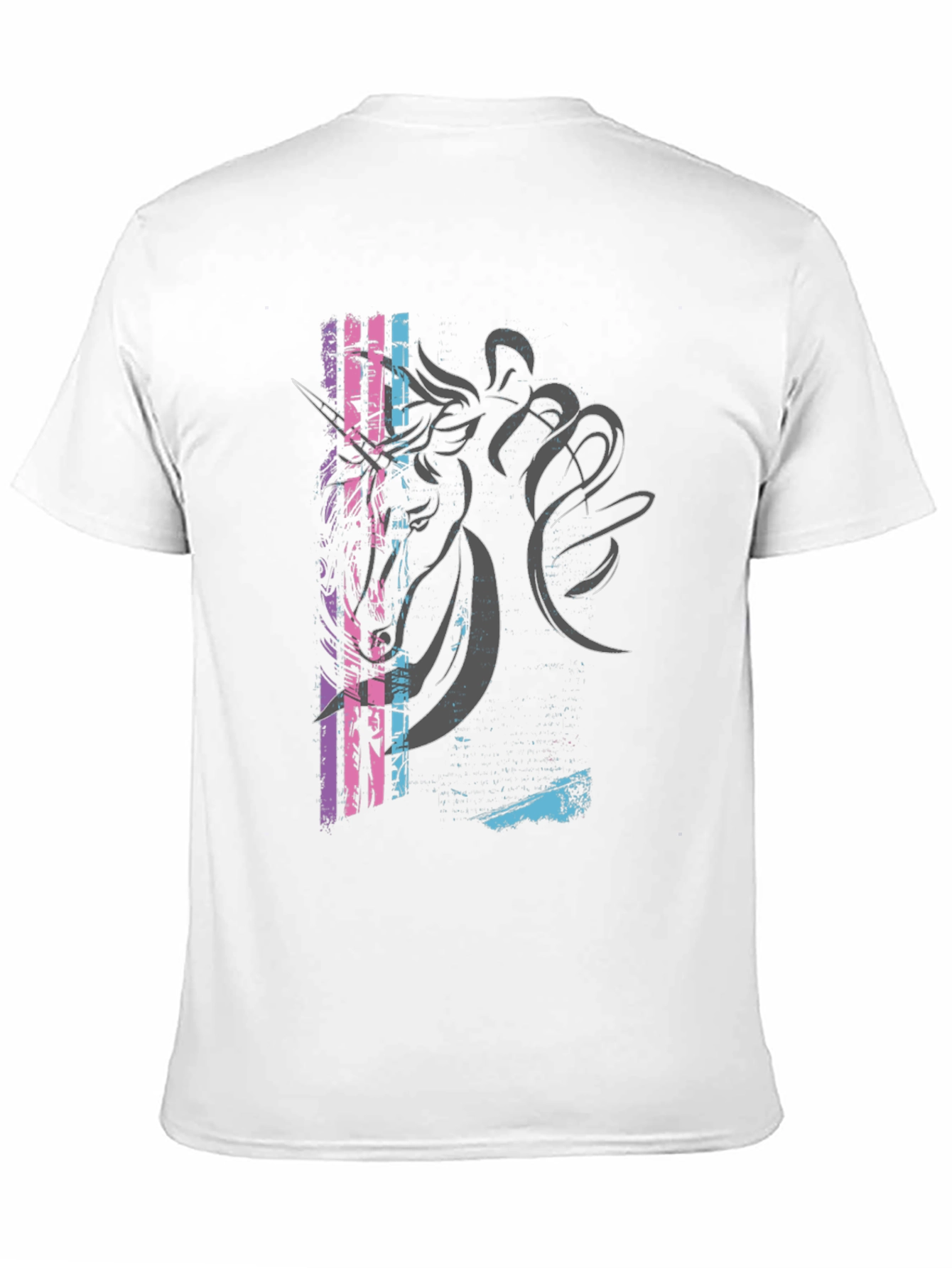 Unicorn Graphic Print Black T-Shirt
