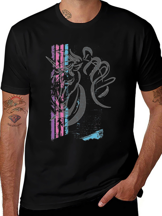 Unicorn Graphic Print Black T-Shirt