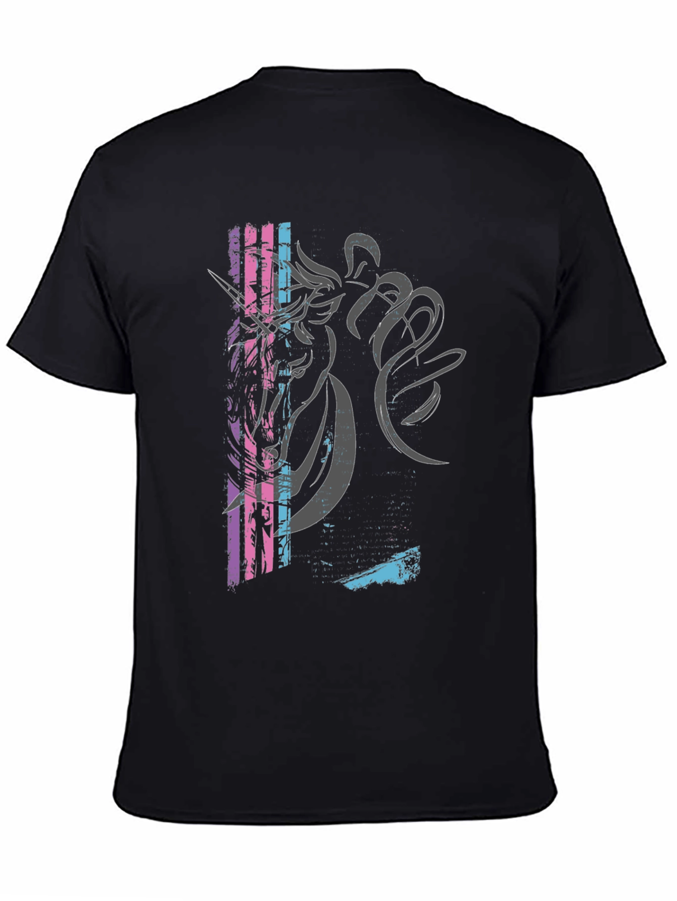 Unicorn Graphic Print Black T-Shirt
