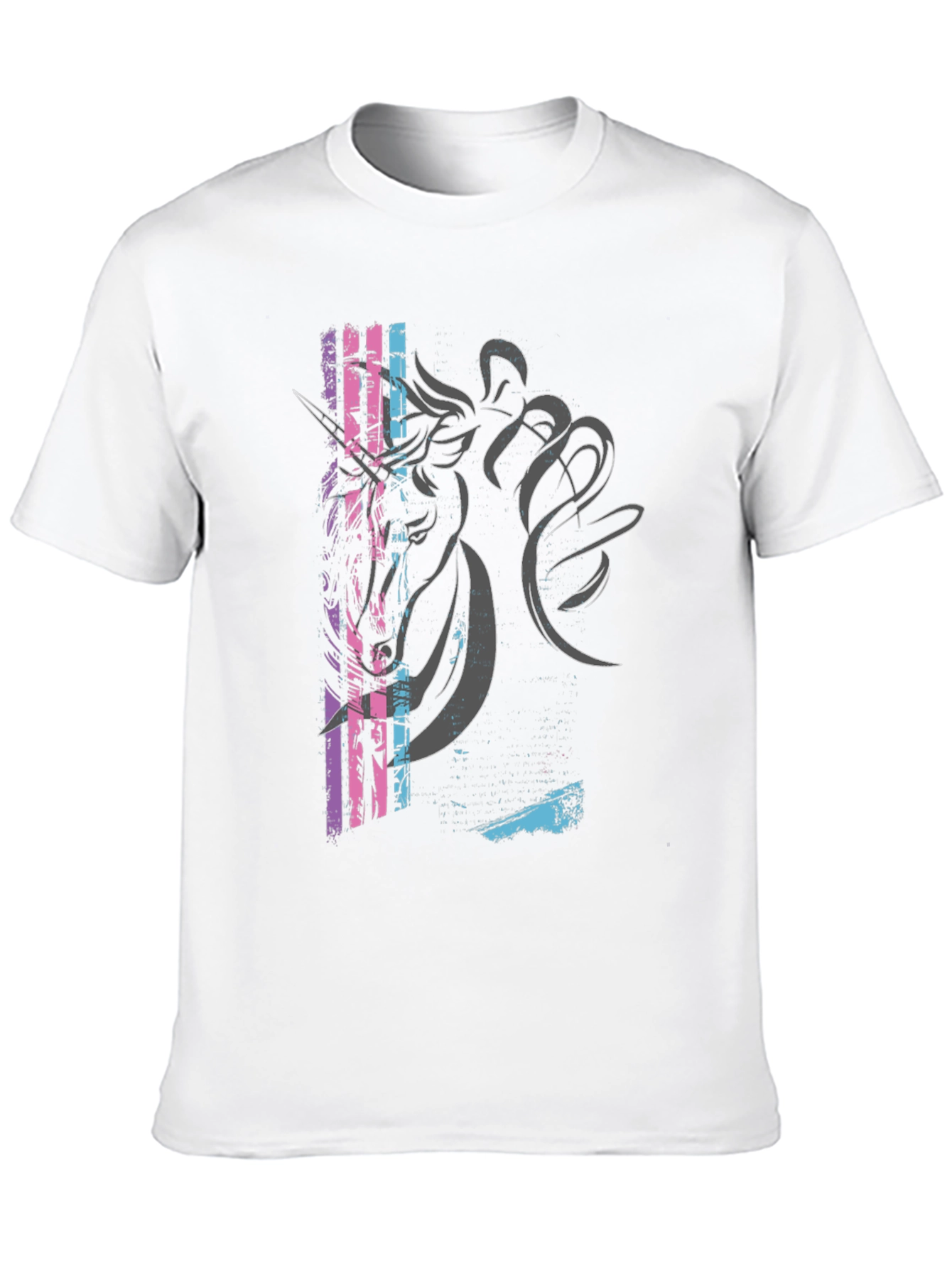 Unicorn Graphic Print Black T-Shirt