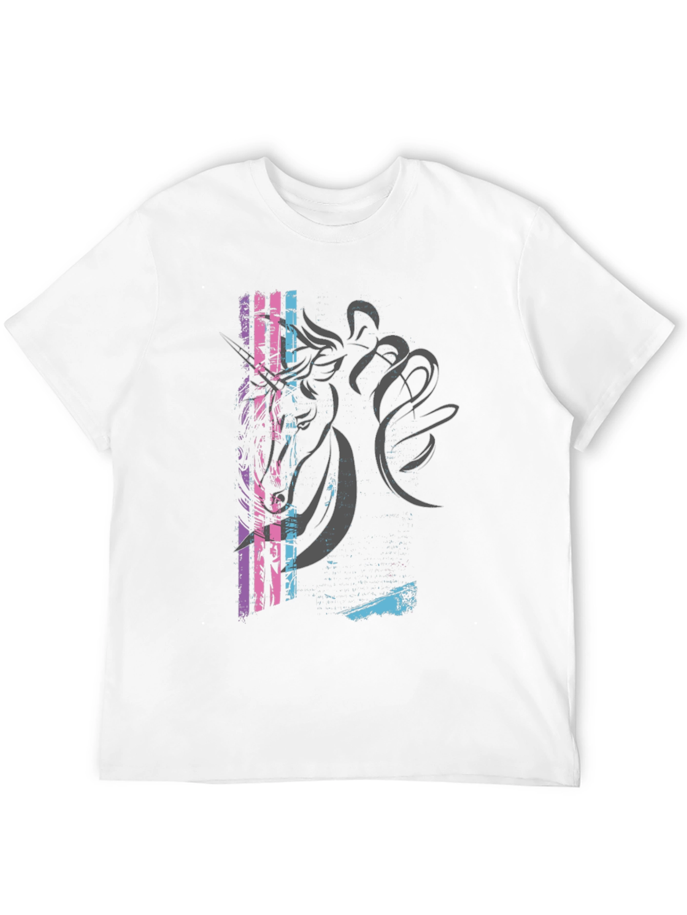 Unicorn Graphic Print Black T-Shirt