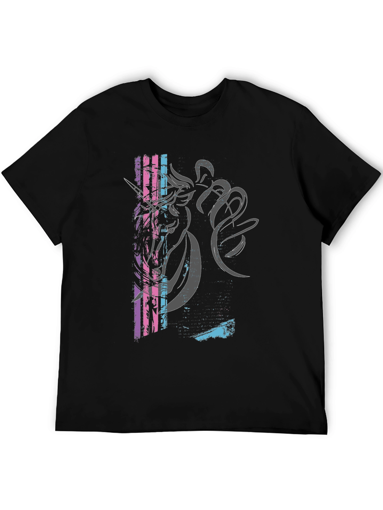 Unicorn Graphic Print Black T-Shirt