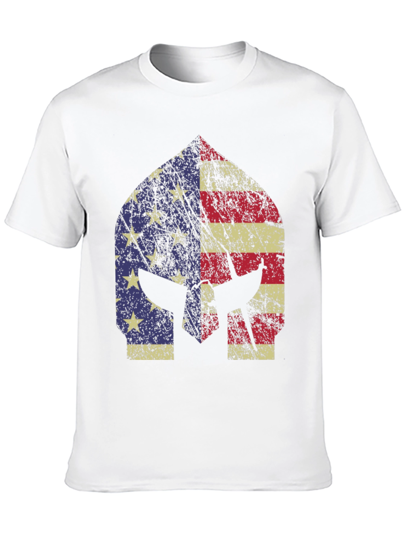 American Flag Spartan Helmet T-Shirt