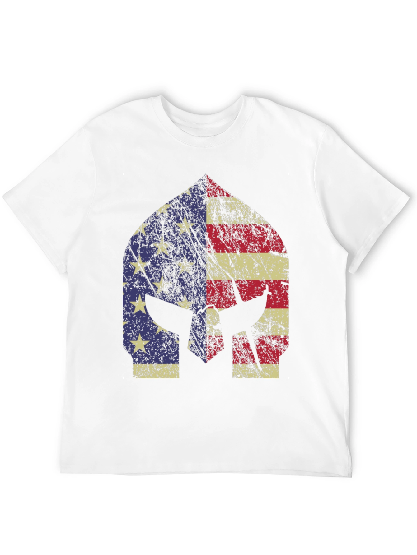 American Flag Spartan Helmet T-Shirt