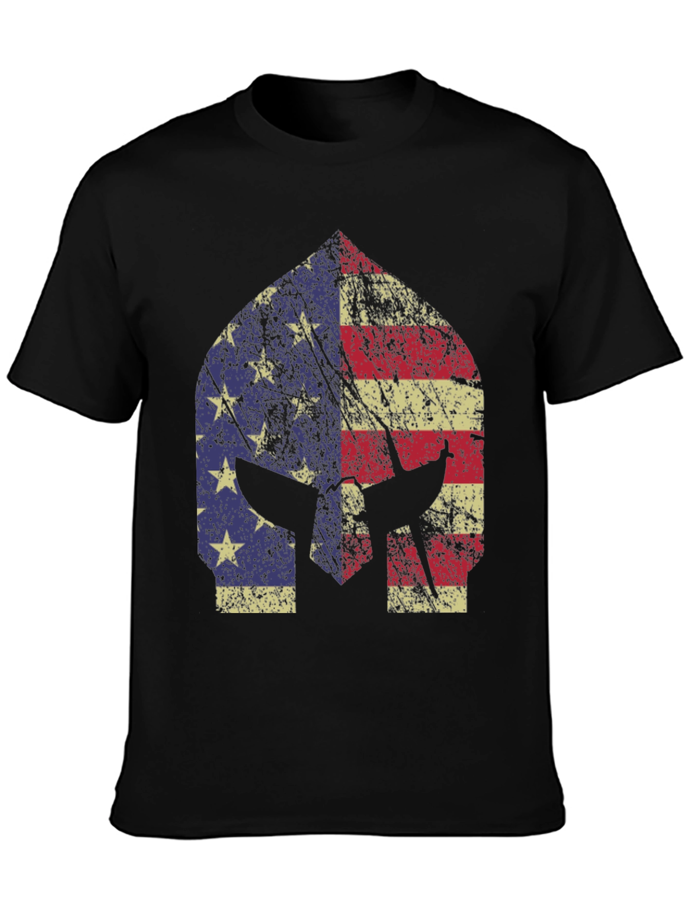 American Flag Spartan Helmet T-Shirt