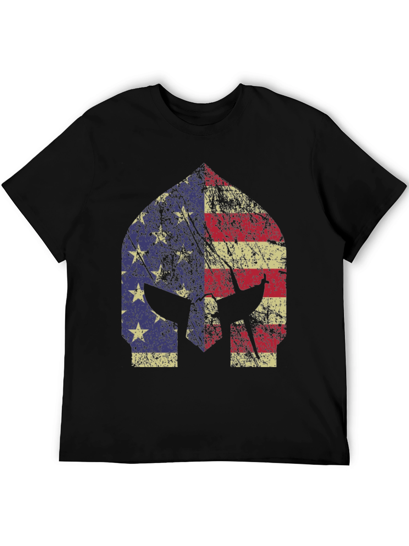 American Flag Spartan Helmet T-Shirt