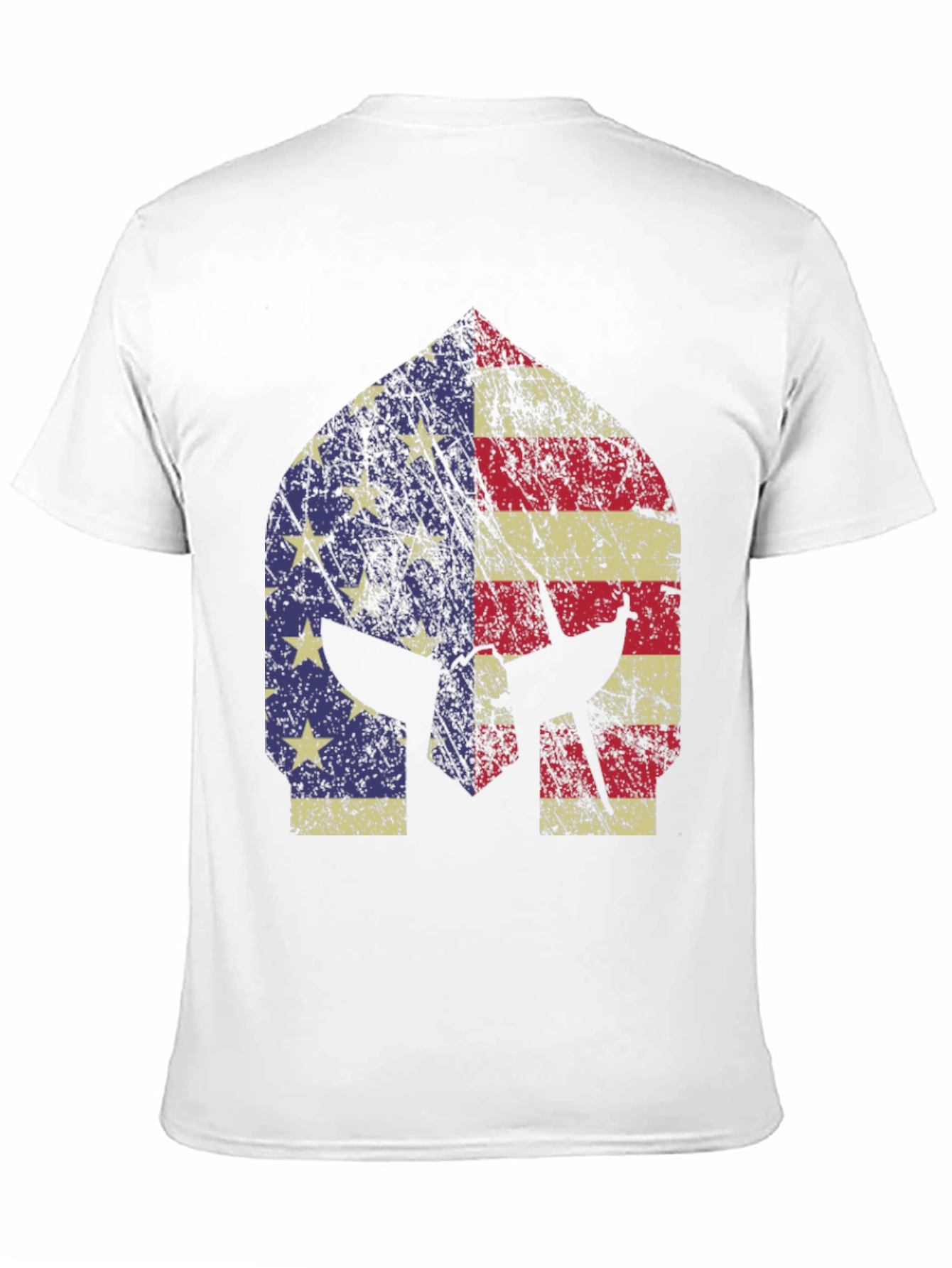 American Flag Spartan Helmet T-Shirt