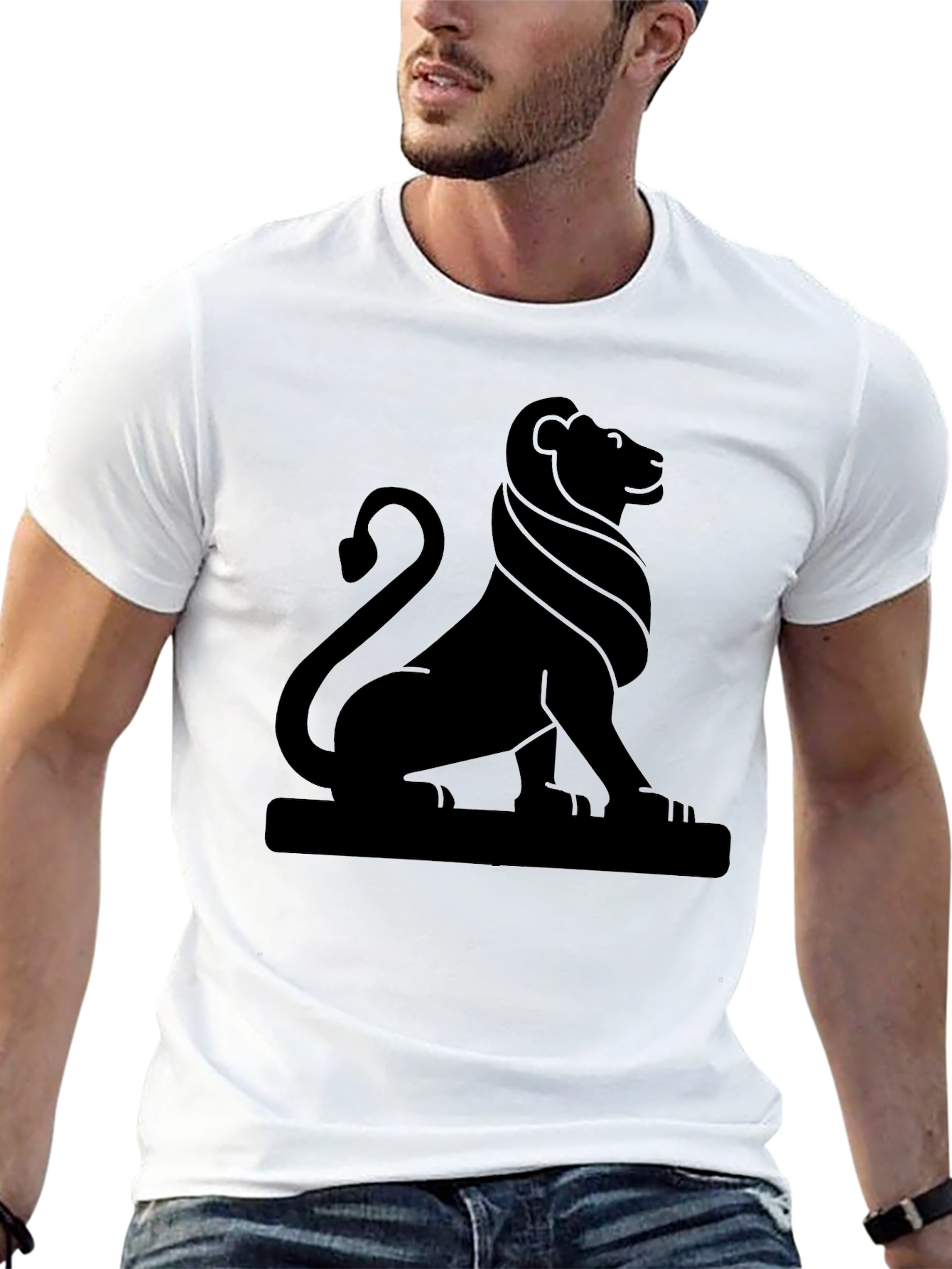 Lion Emblem Graphic Tee - Classic Black Shirt
