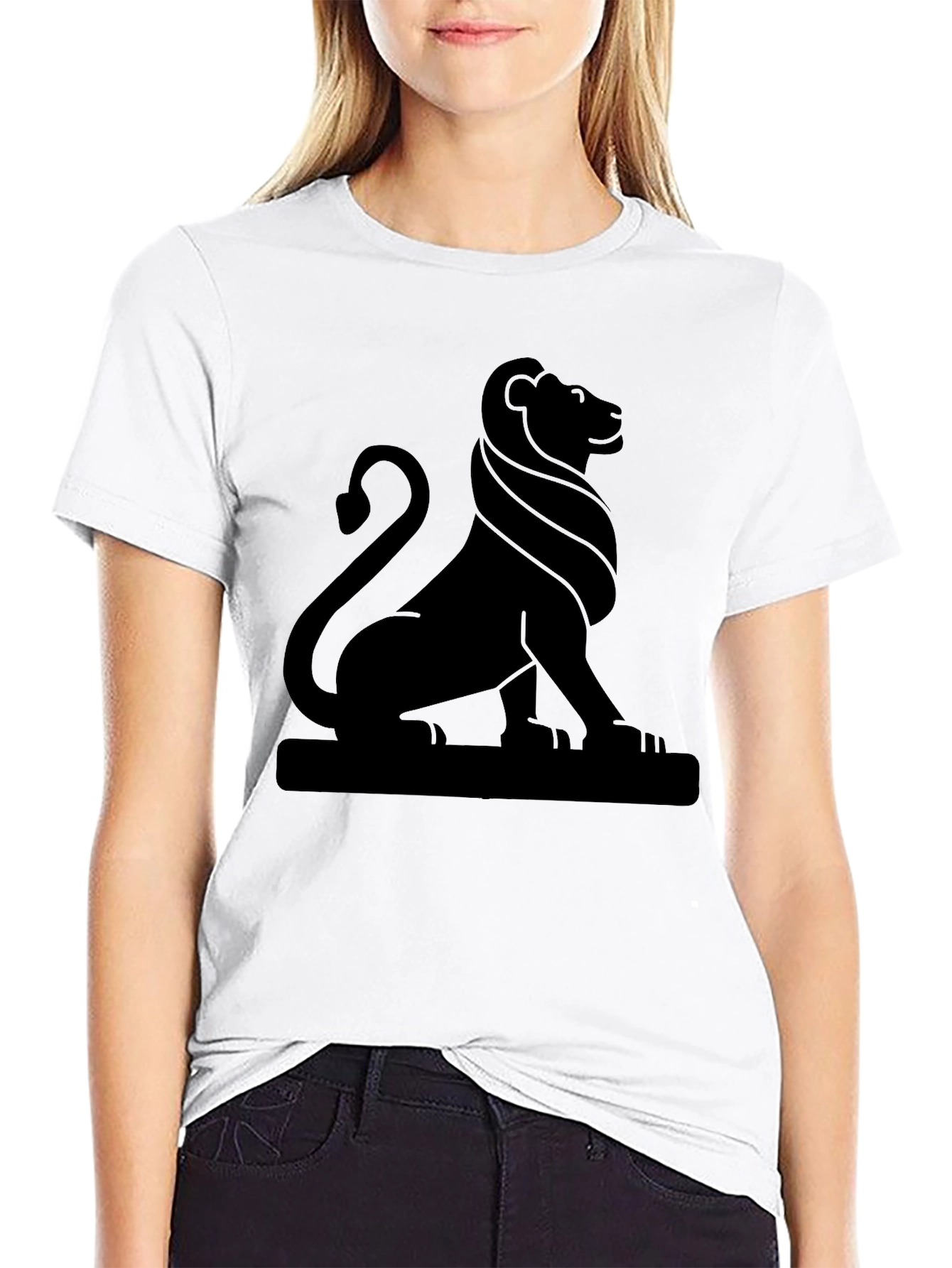 Lion Emblem Graphic Tee - Classic Black Shirt