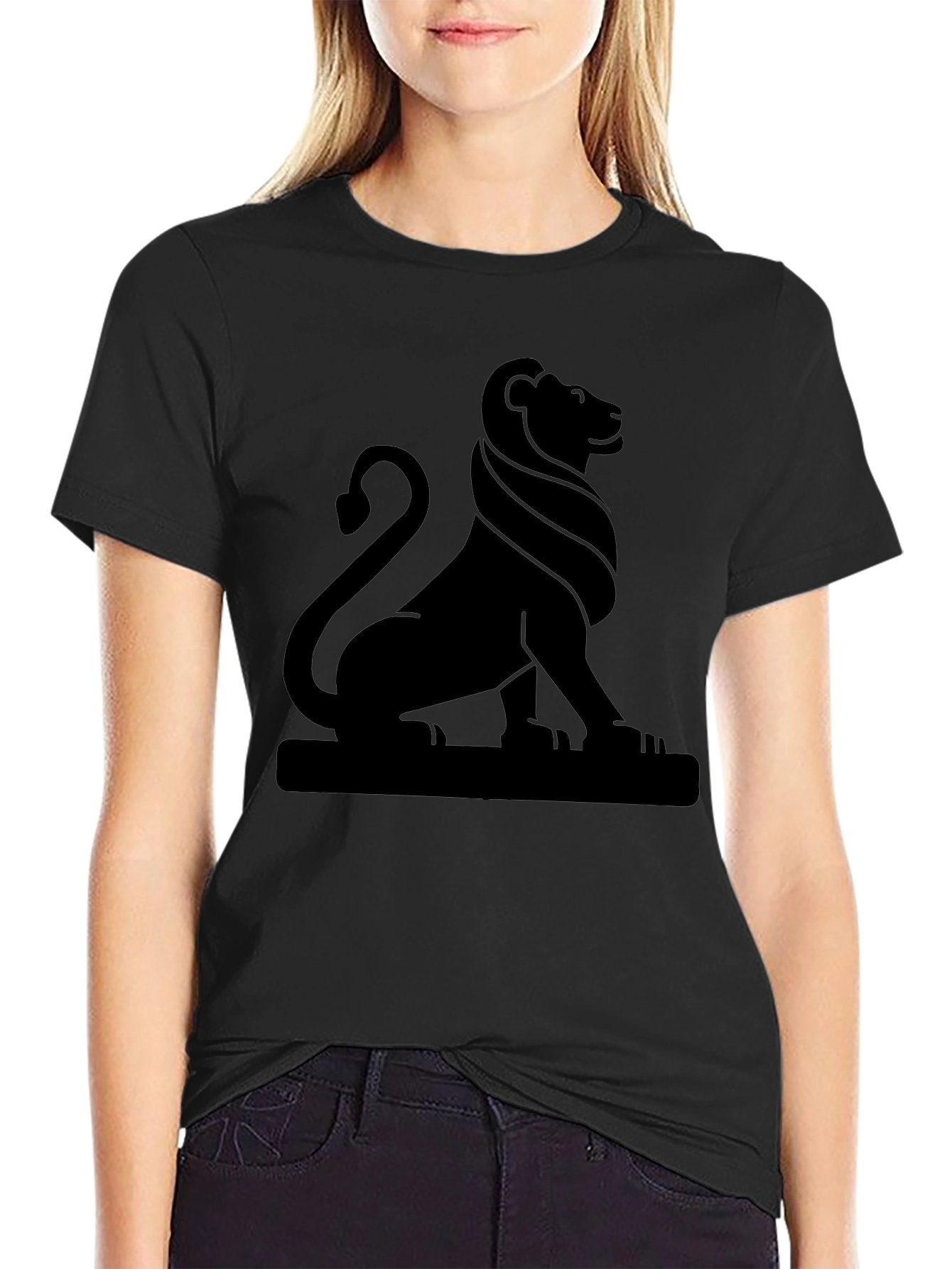 Lion Emblem Graphic Tee - Classic Black Shirt