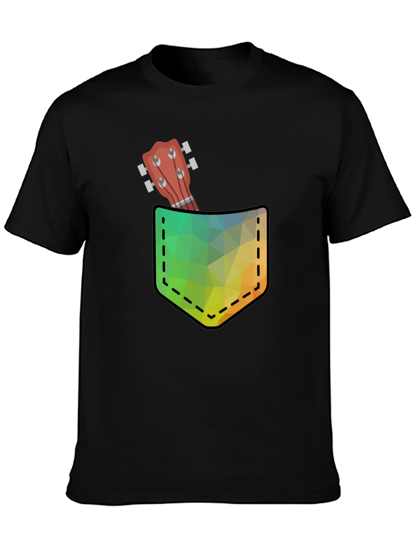 Ukulele Pocket Graphic T-Shirt - Cool Design