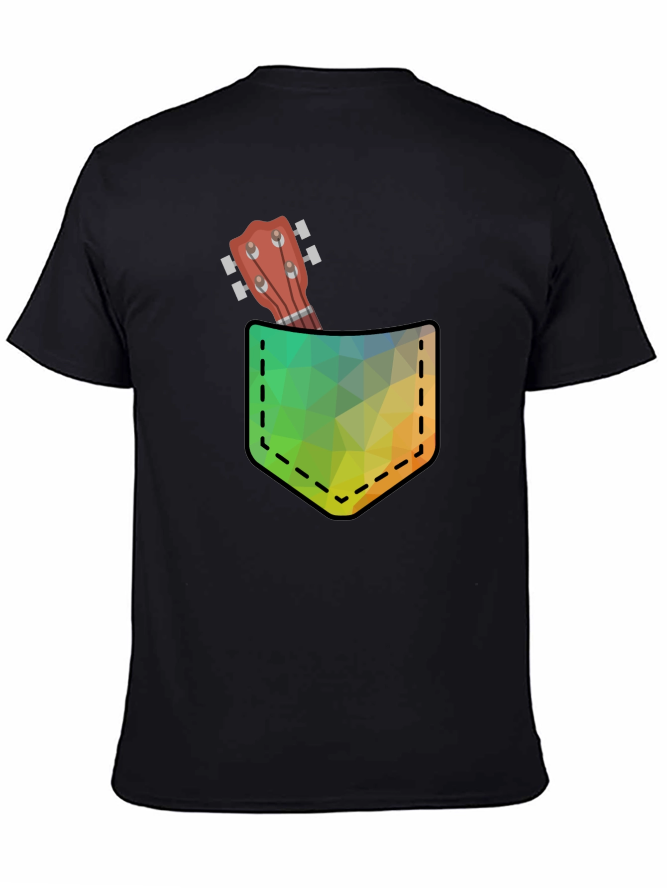 Ukulele Pocket Graphic T-Shirt - Cool Design