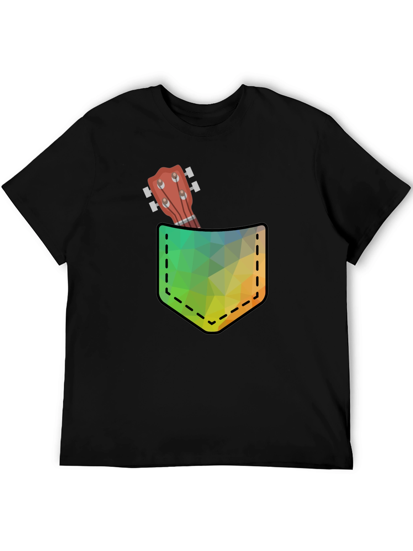 Ukulele Pocket Graphic T-Shirt - Cool Design