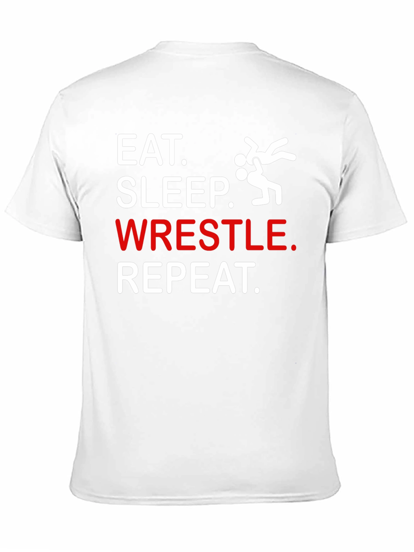 Eat Sleep Wrestle Repeat Black Graphic T-Shirt