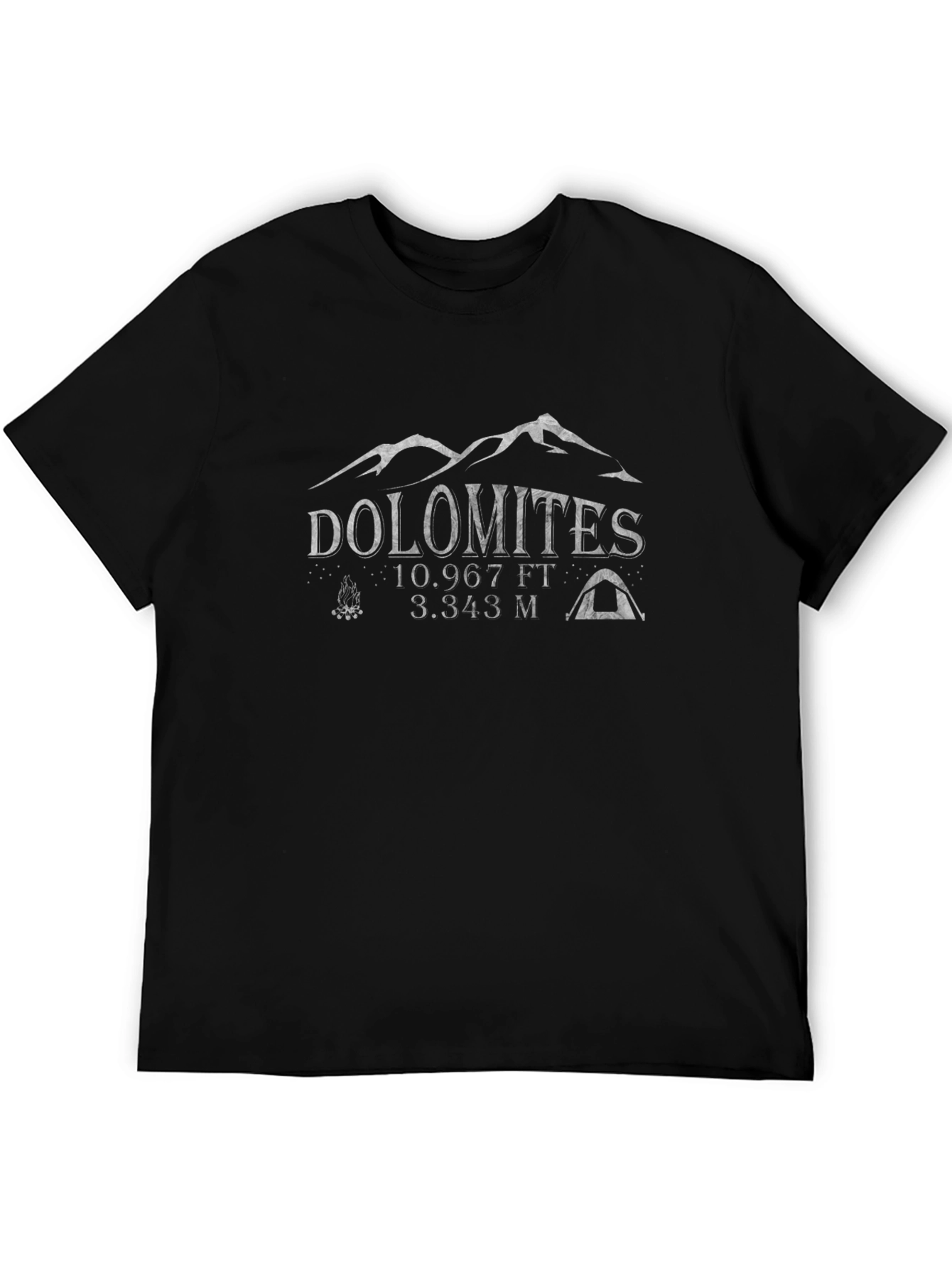 Dolomites Mountain Graphic Tee - Black