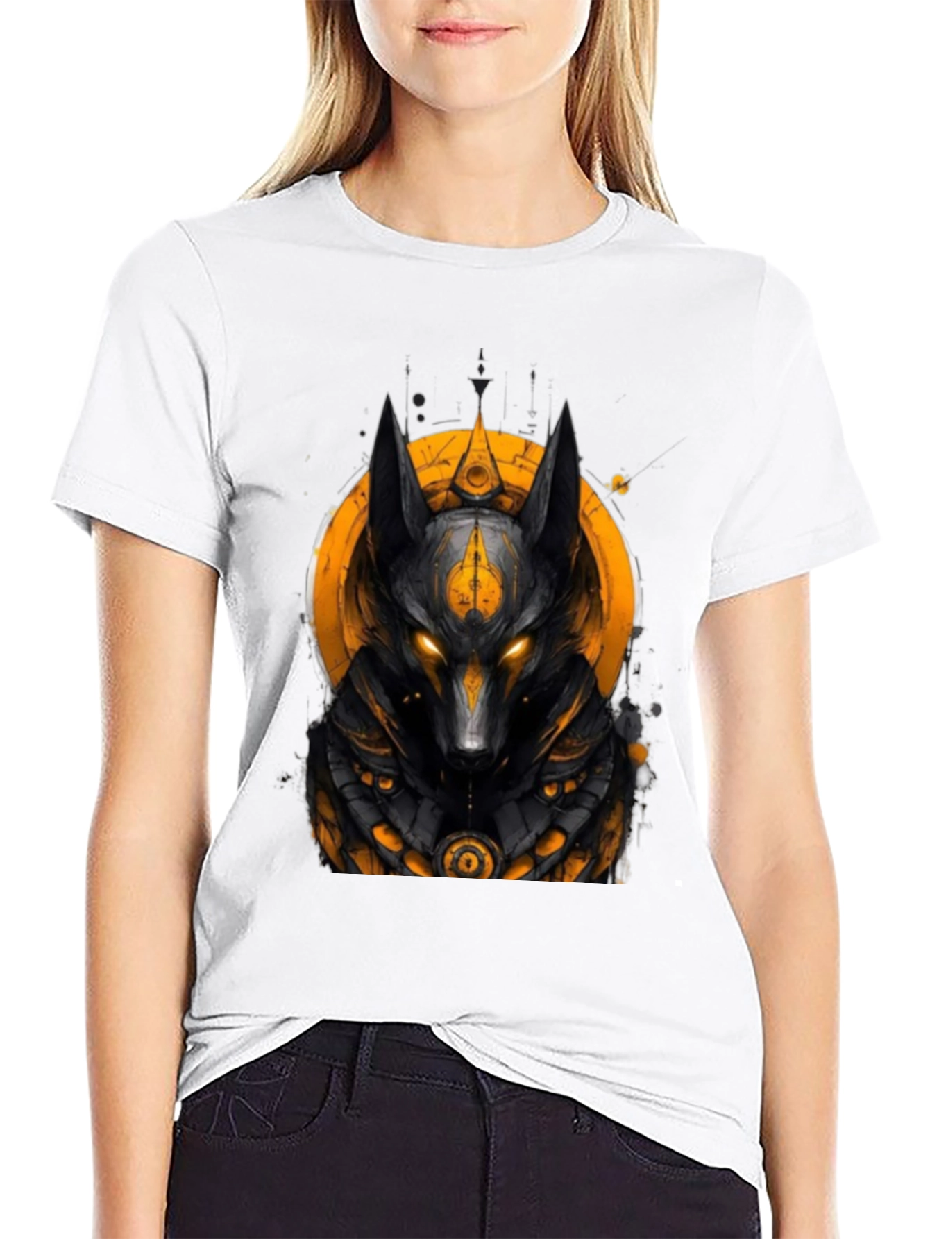 Anubis Graphic Black Tee - Egyptian God Style