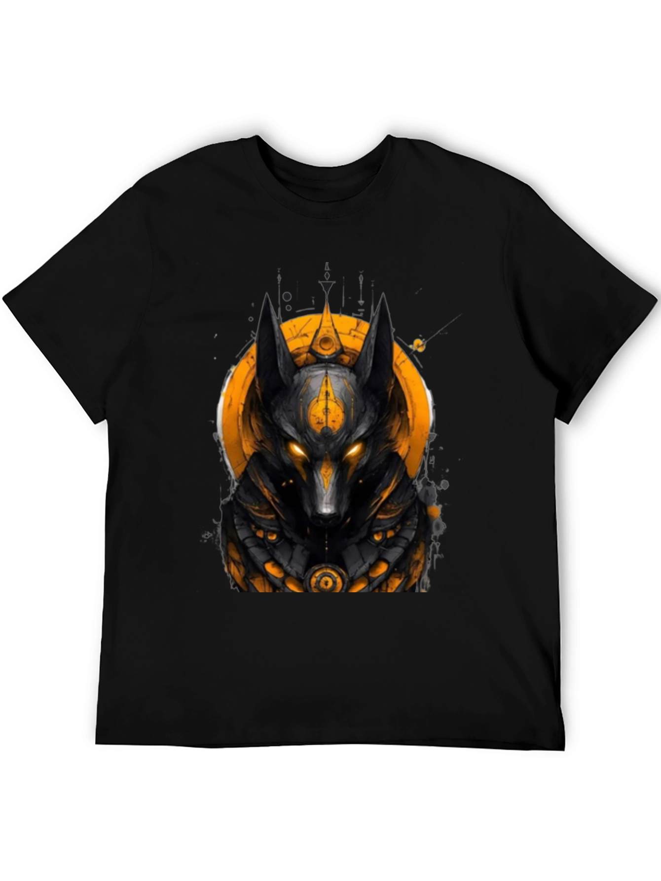 Anubis Graphic Black Tee - Egyptian God Style