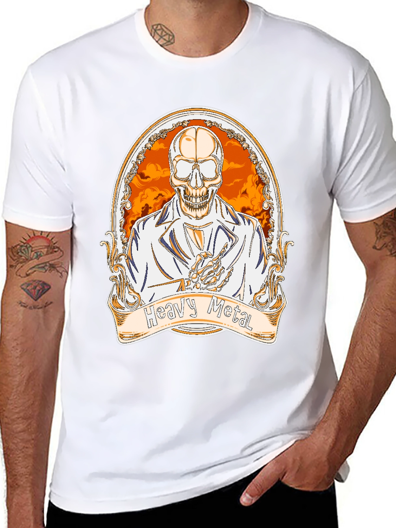 Heavy Metal Skeleton Graphic Tee