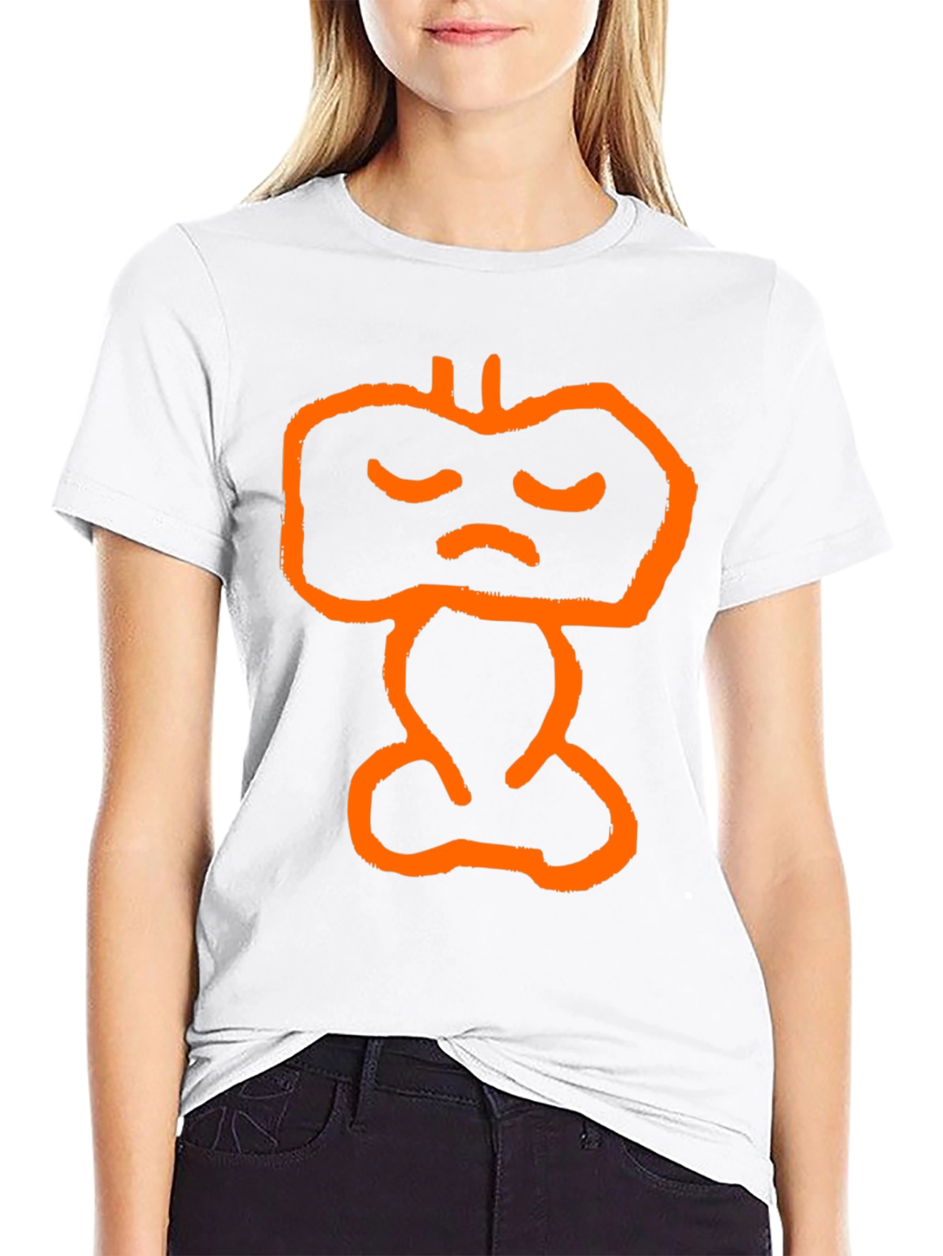 Orange Sad Face Graphic Tee