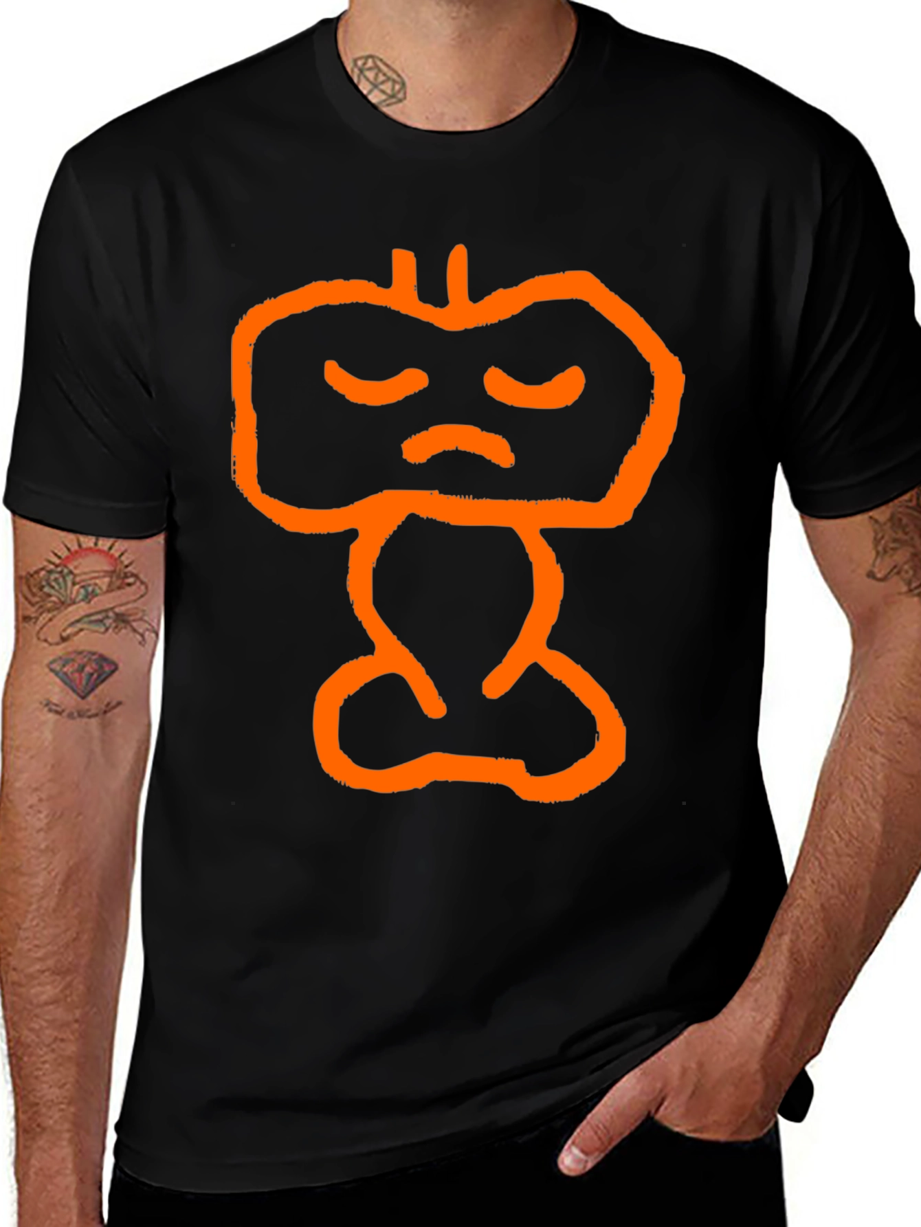 Orange Sad Face Graphic Tee