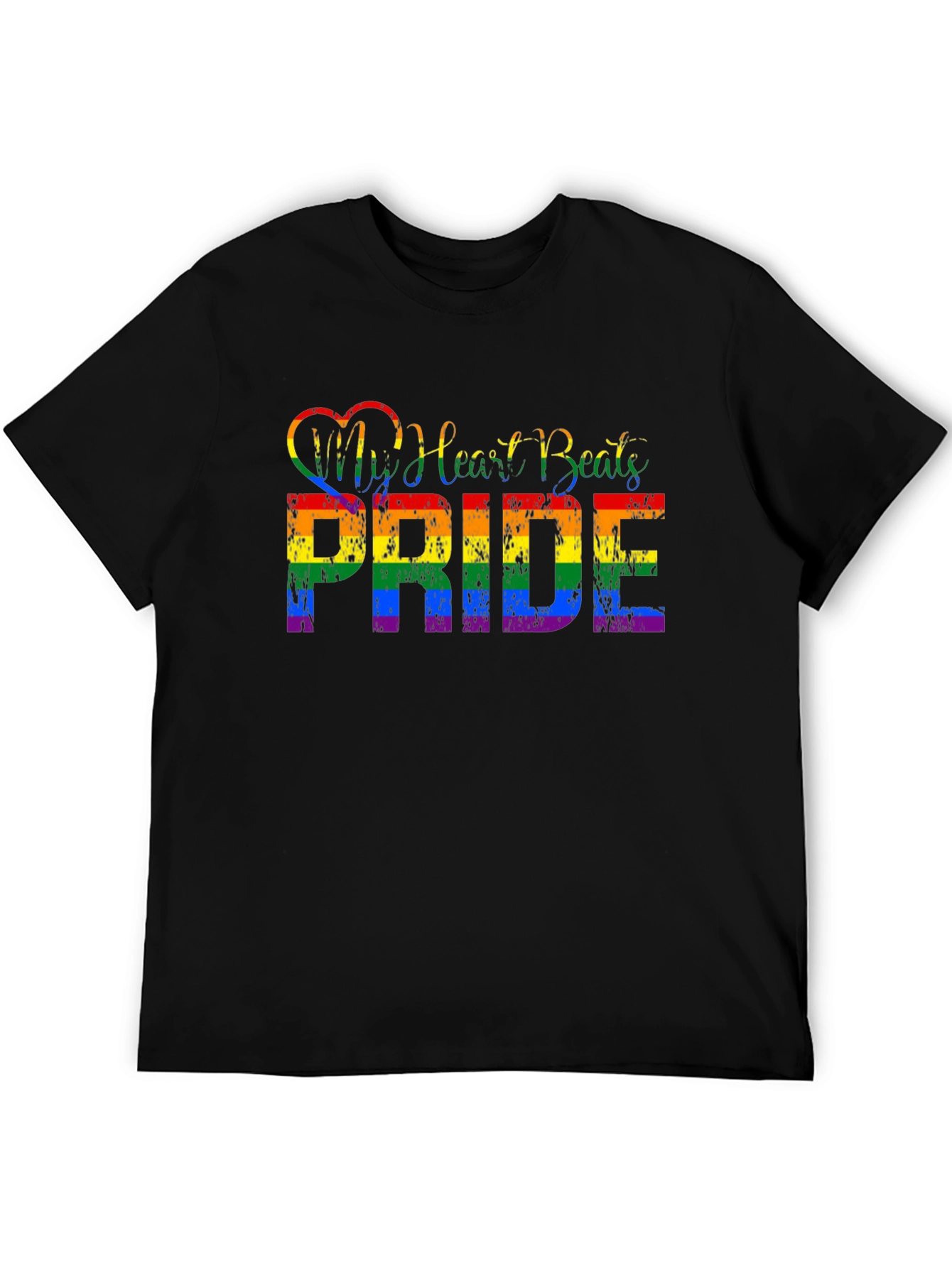 Pride Rainbow Heartbeat Graphic Tee