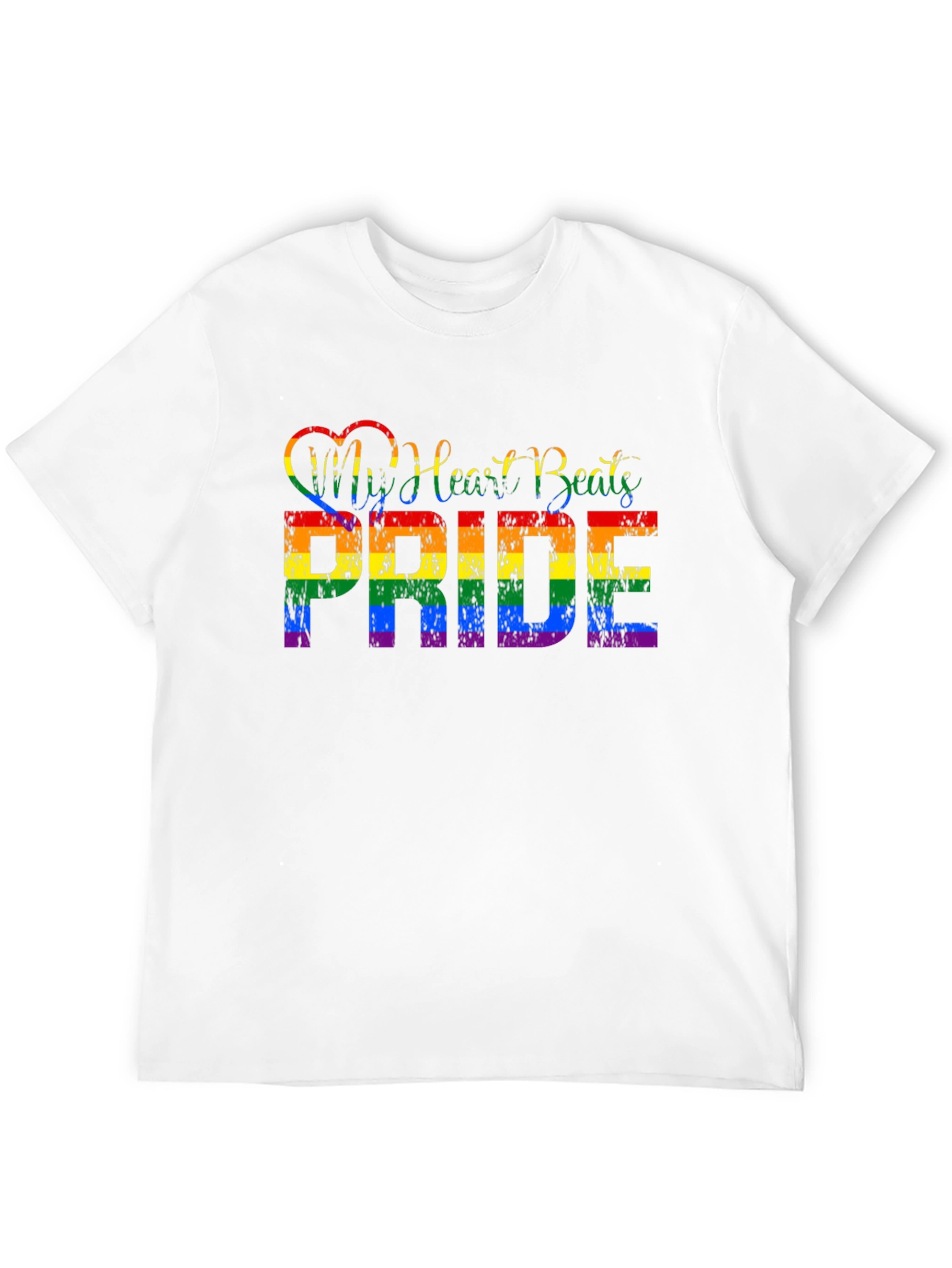 Pride Rainbow Heartbeat Graphic Tee