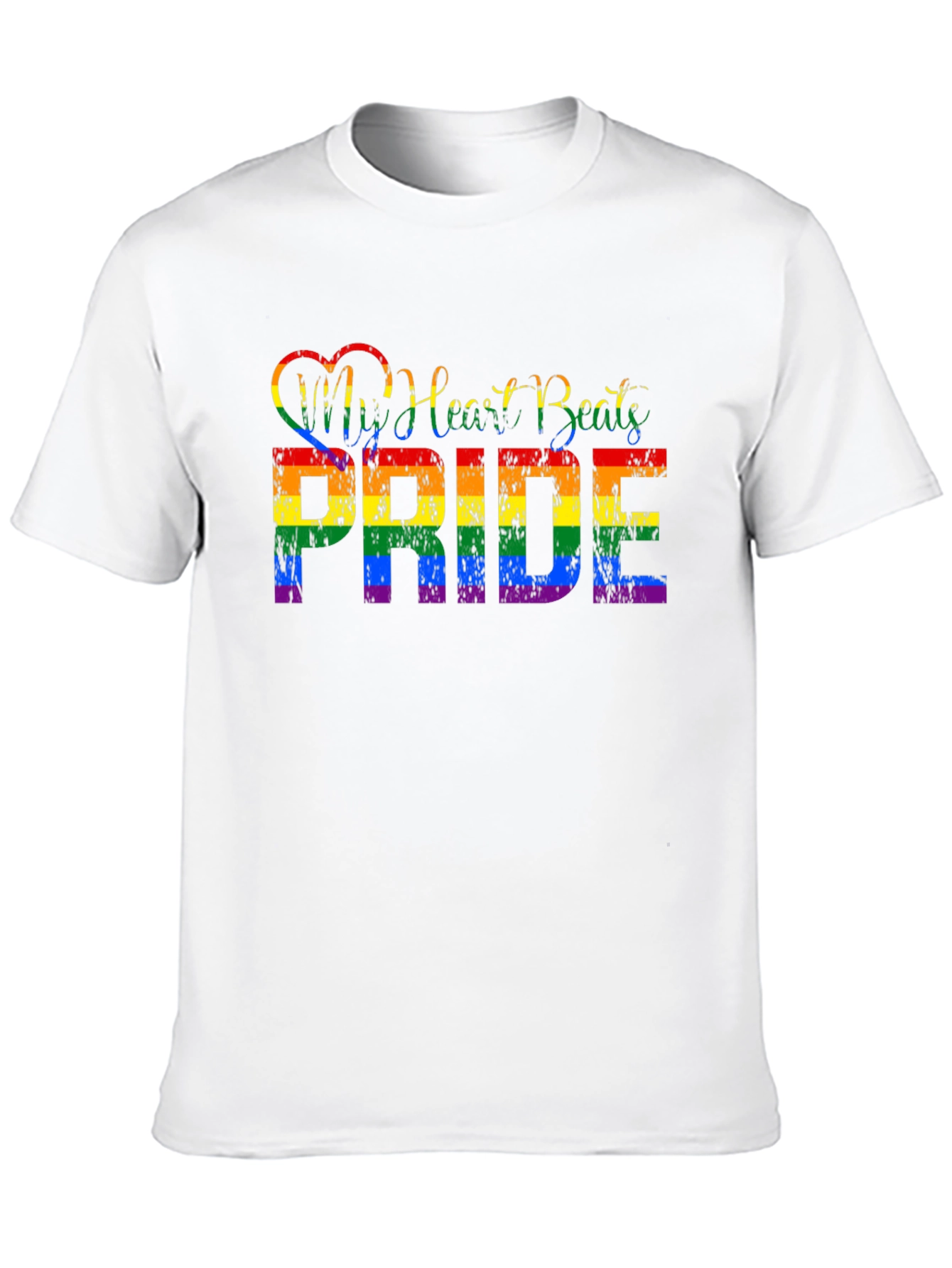 Pride Rainbow Heartbeat Graphic Tee