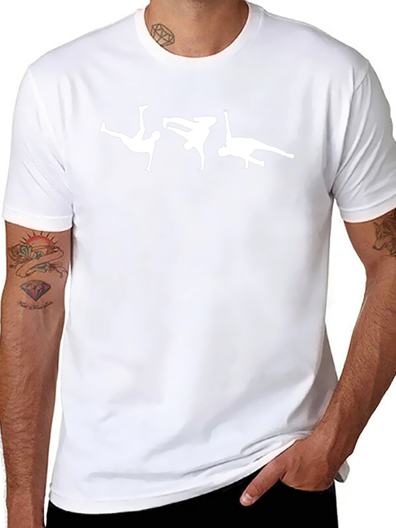 Black Breakdance Silhouette Graphic Tee
