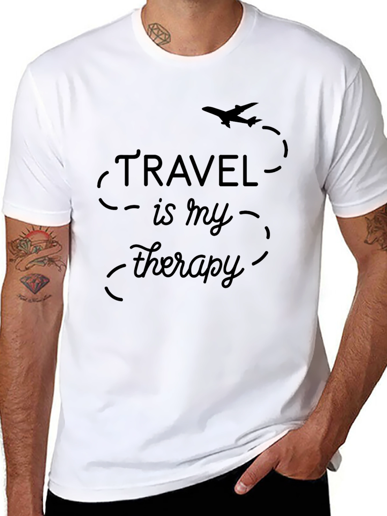 Travel is My Therapy T-Shirt | Airplane Graphic Tee