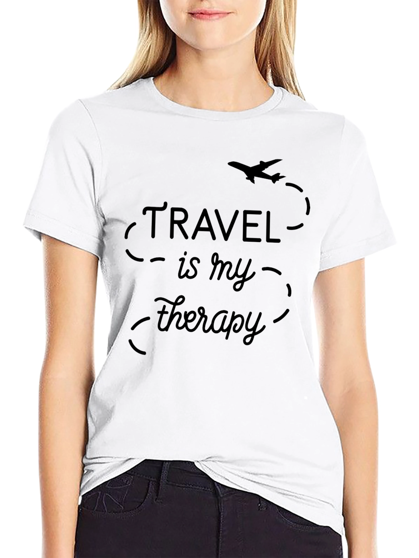 Travel is My Therapy T-Shirt | Airplane Graphic Tee