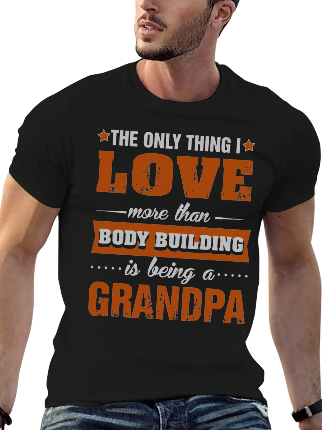Bodybuilding Grandpa T-Shirt Mens Graphic Tee