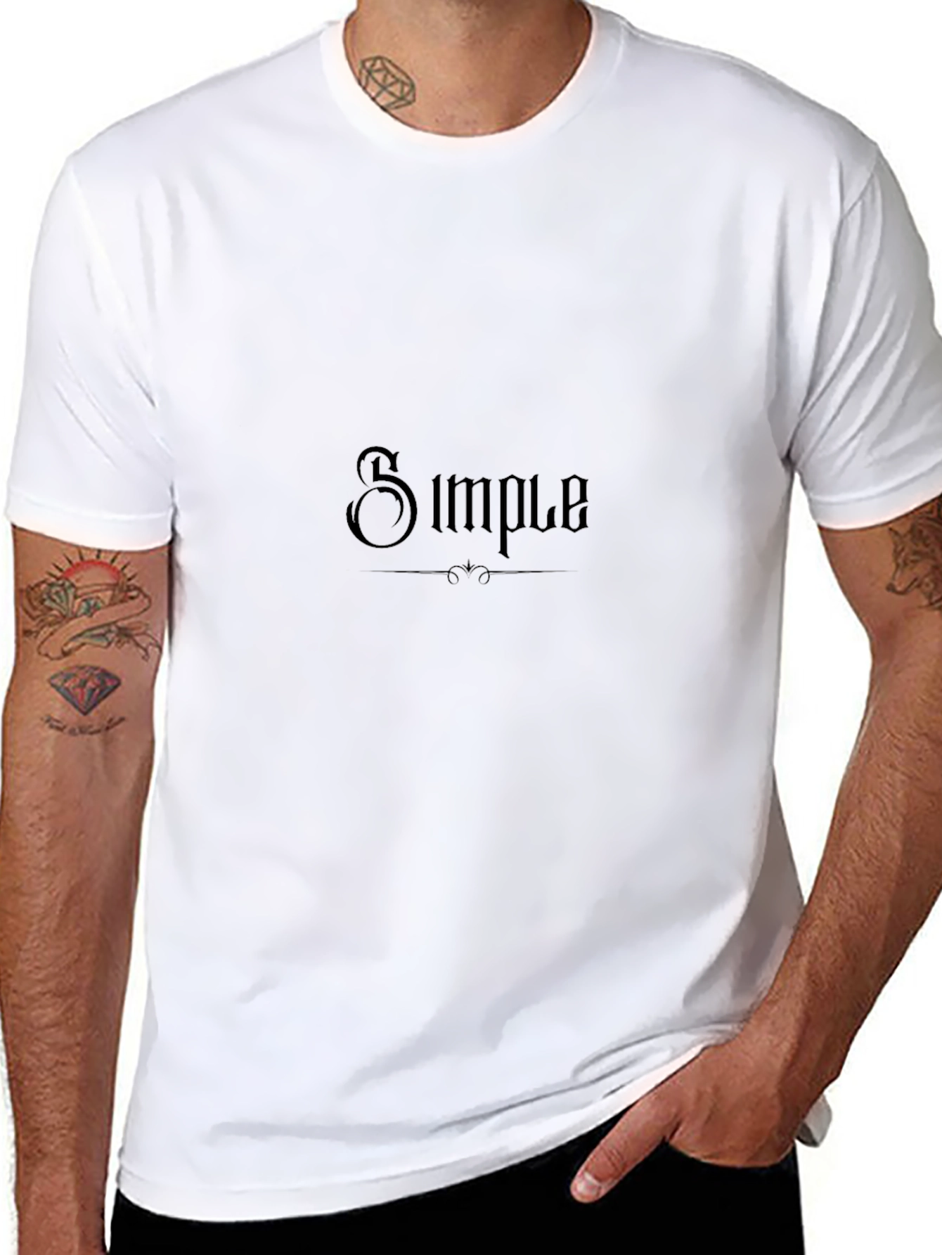 Simple Design Black T-Shirt
