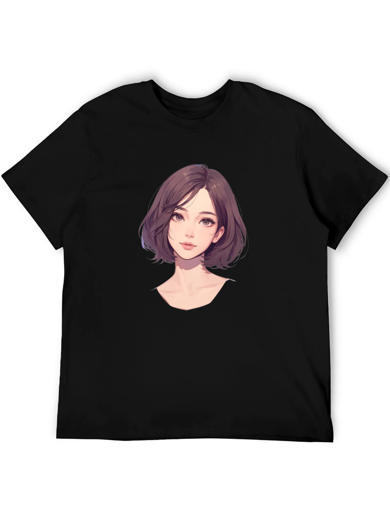 Anime Girl Graphic Black T-Shirt