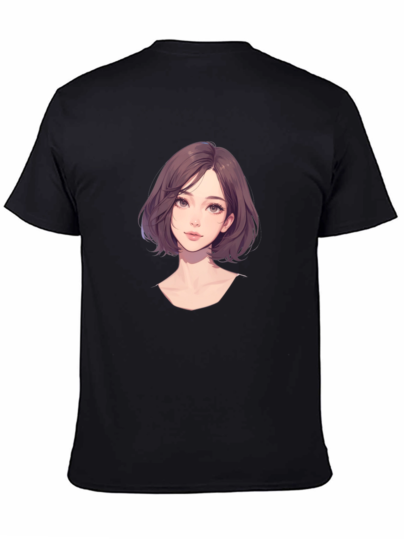 Anime Girl Graphic Black T-Shirt