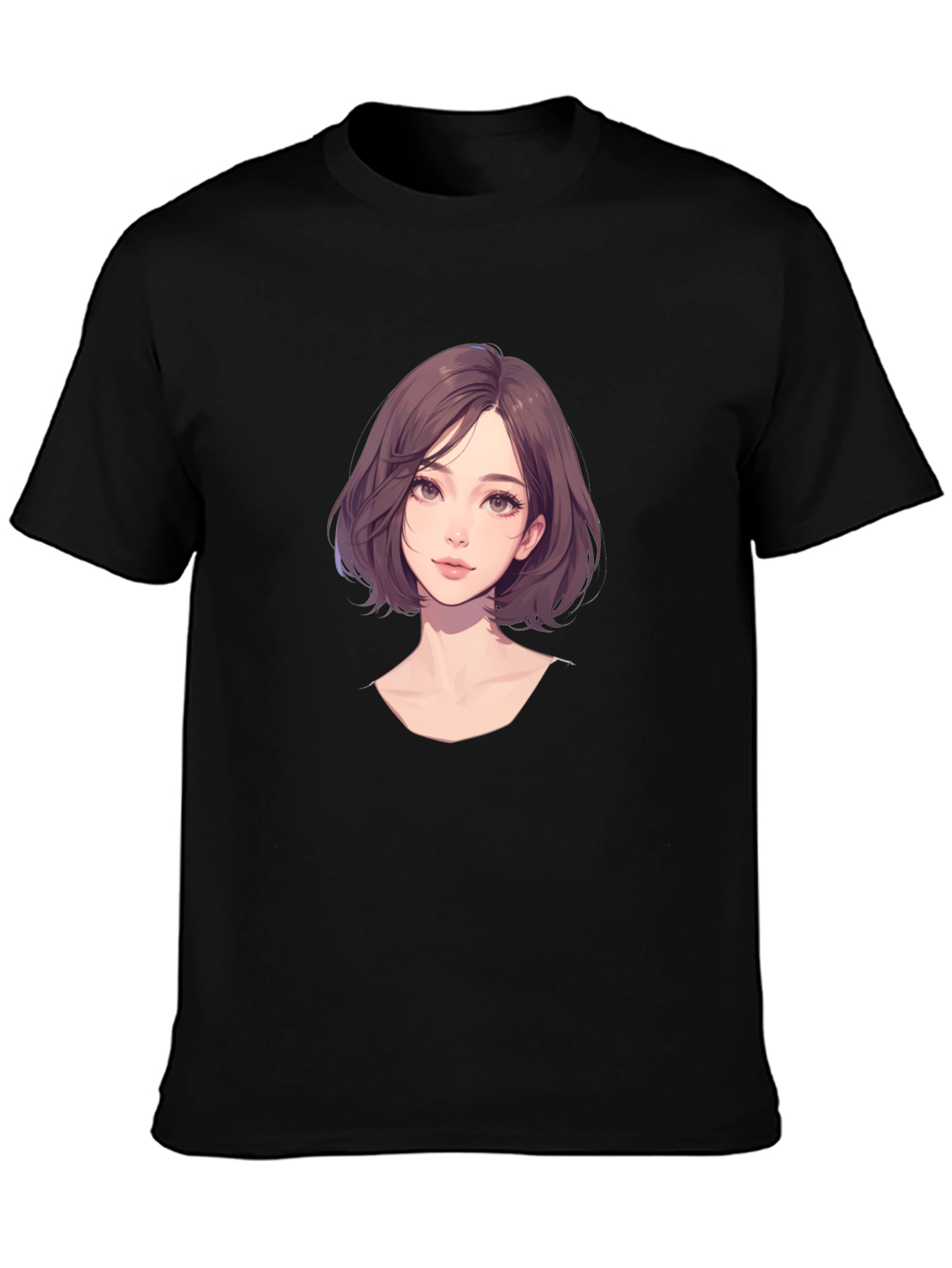 Anime Girl Graphic Black T-Shirt