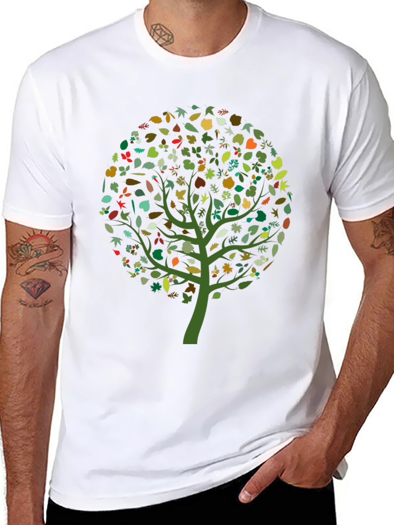 Nature Tree Graphic T-Shirt - Black