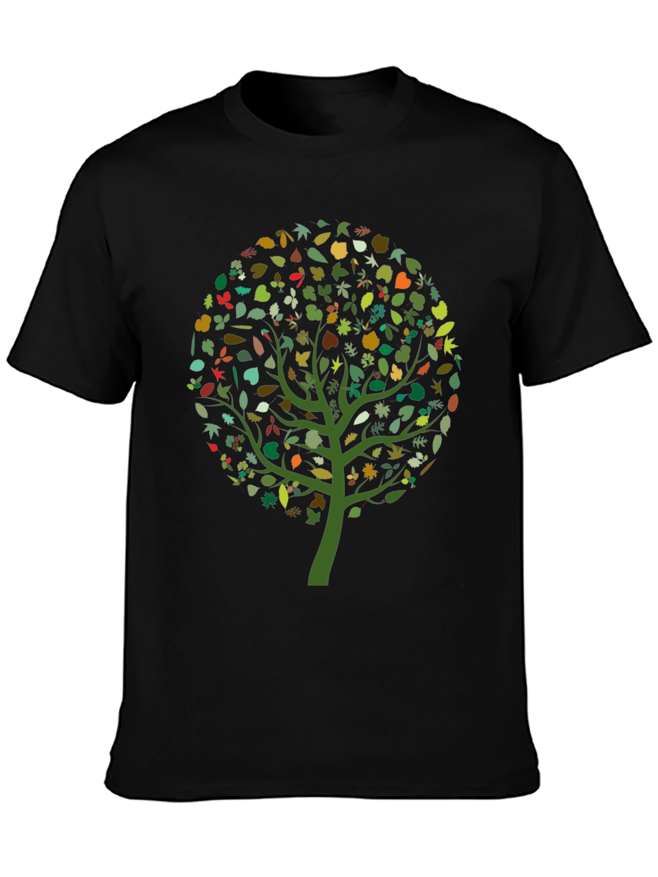 Nature Tree Graphic T-Shirt - Black