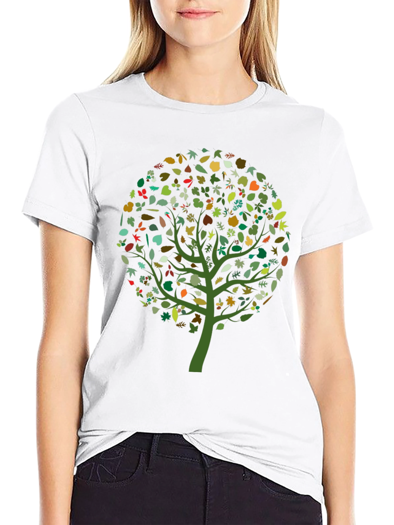 Nature Tree Graphic T-Shirt - Black